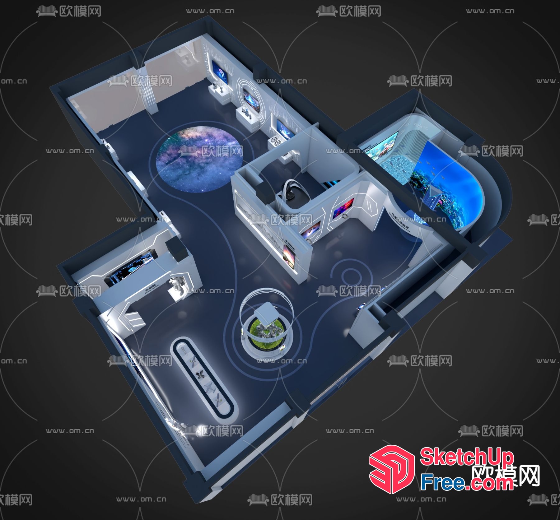 Futuristic Space Capsule Interior 3D SketchUp File