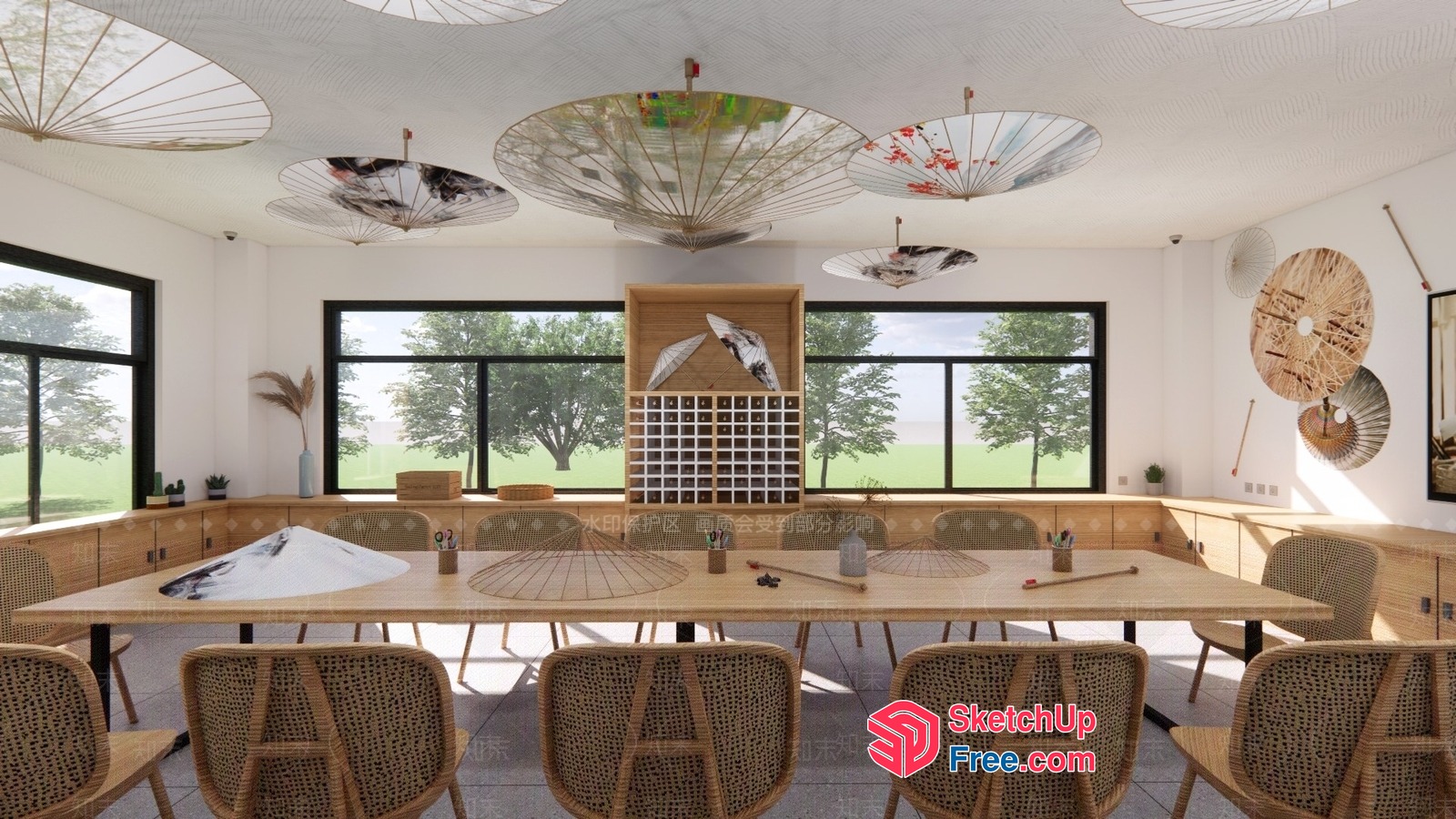 Elegant Modern Japanese Style Interior Design 3D SketchUp File