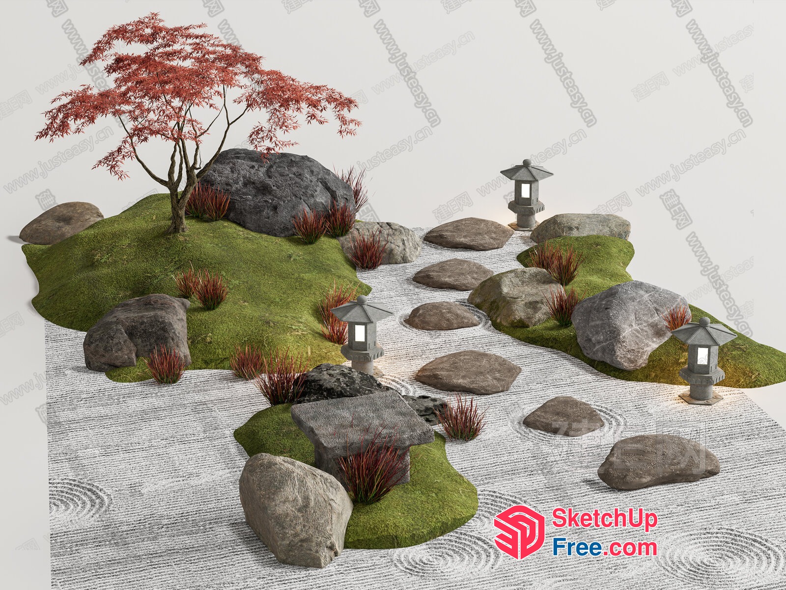 Serene Japanese Garden Oasis 3D SketchUp File