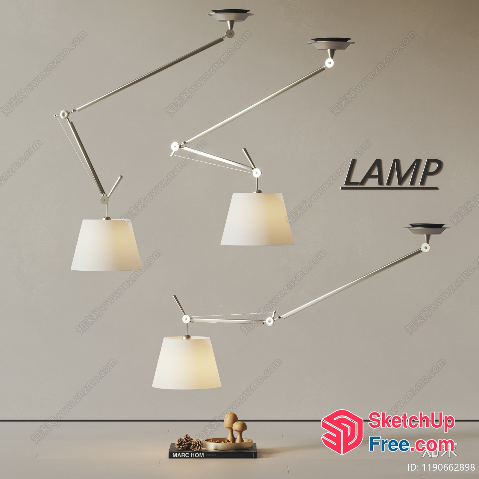 Modern Minimalist Ceiling Light Fixture 3D SketchUp File