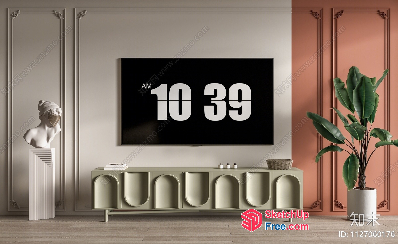 Timepiece Accentuated Living Room 3D SketchUp File