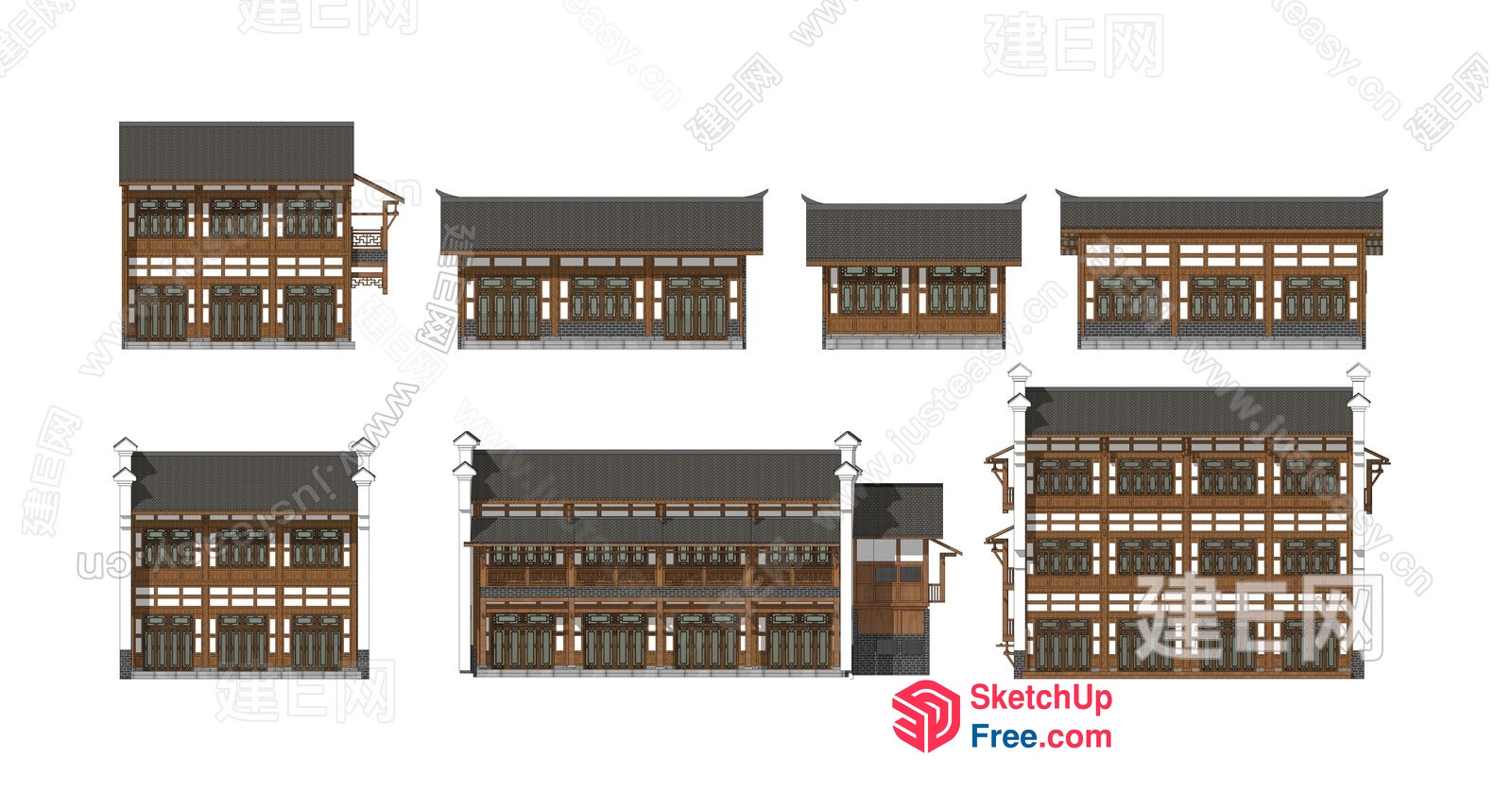 Traditional Asian Homestay Exterior Design 3D SketchUp File