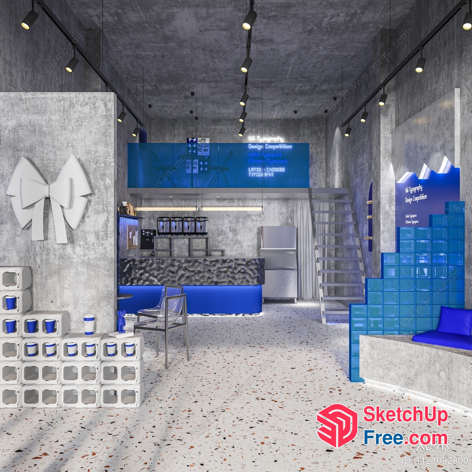 Modern Industrial Style Interior Design 3D SketchUp File