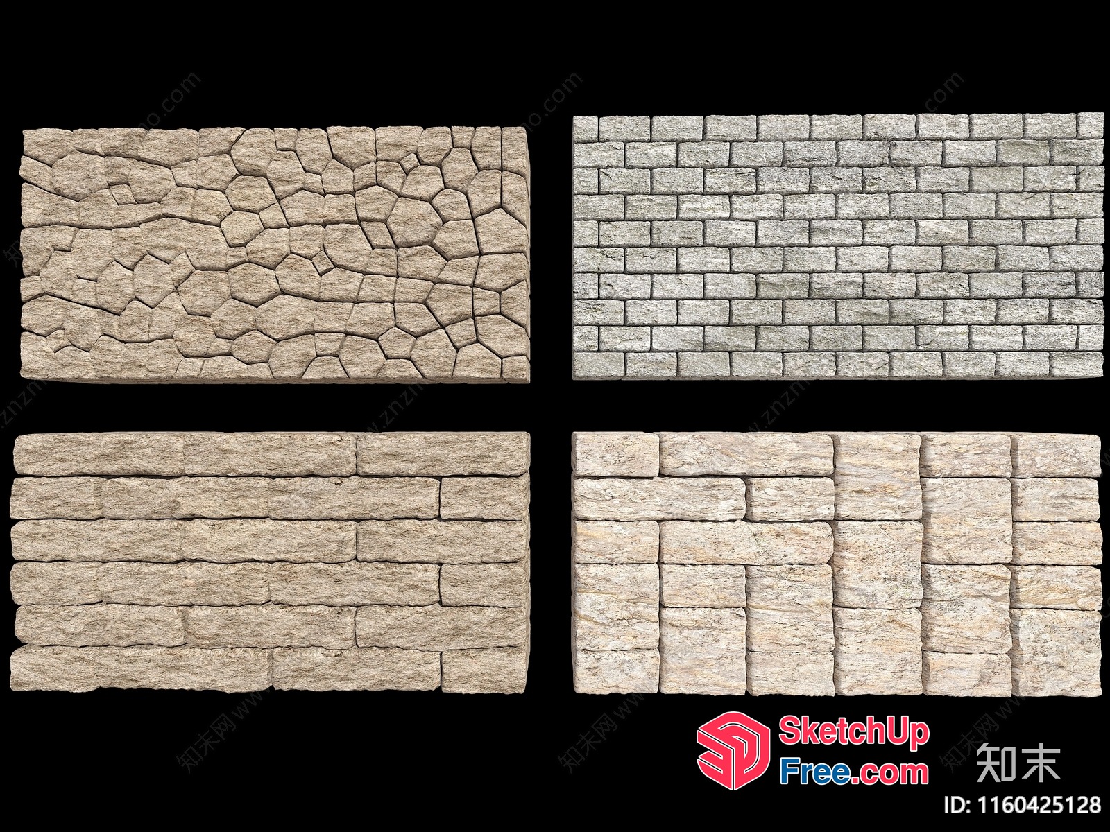 Stone Wall Patterns Collection 3D SketchUp File