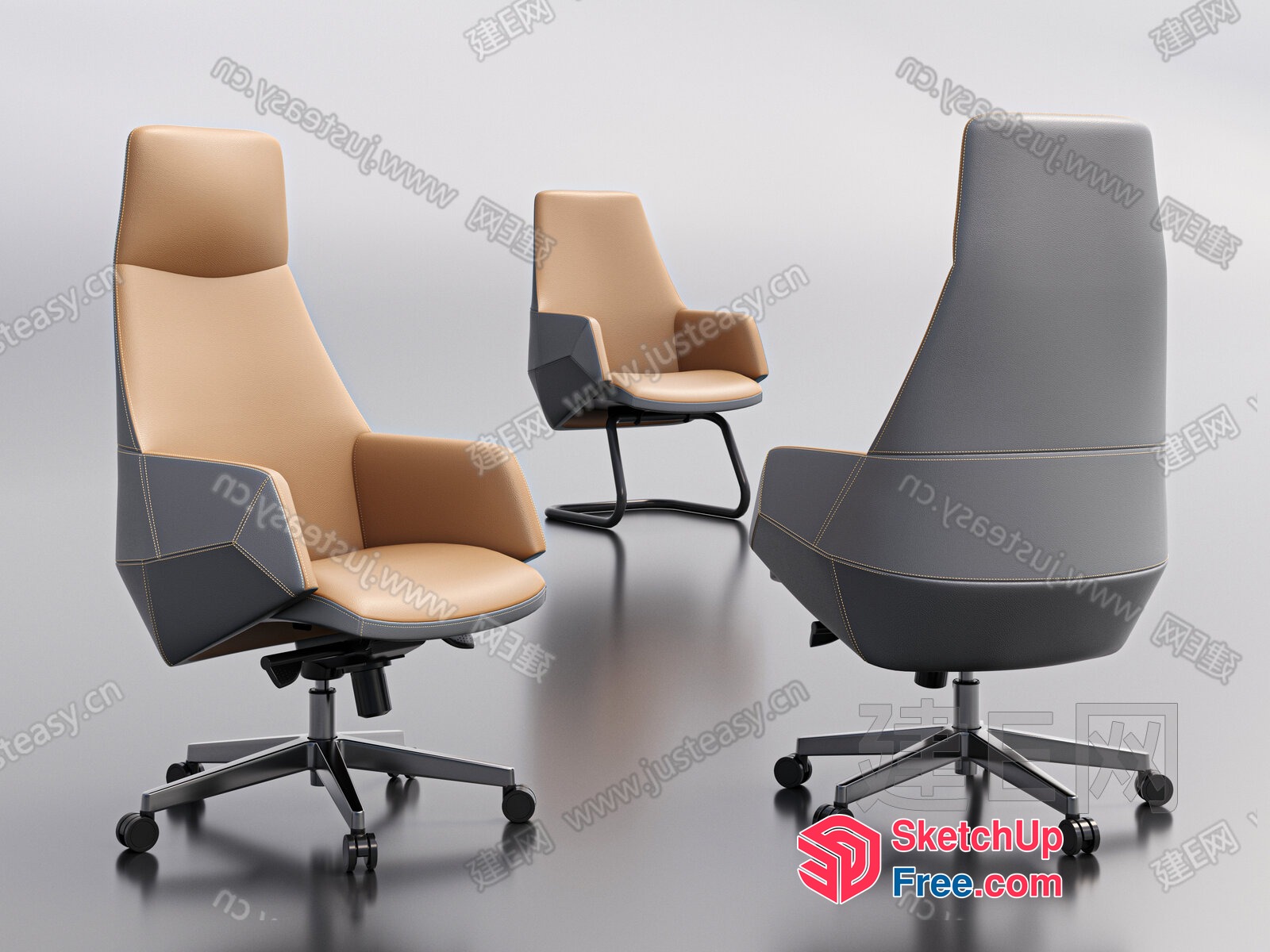 High-Backed Office Chairs For Comfort And Style 3D SketchUp File