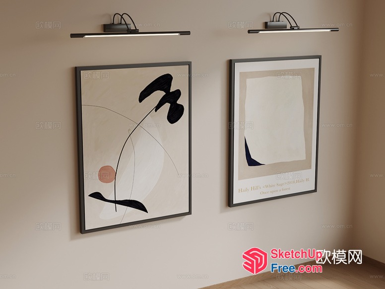 Modern Minimalist Artwork In Neutral Tones 3D SketchUp File