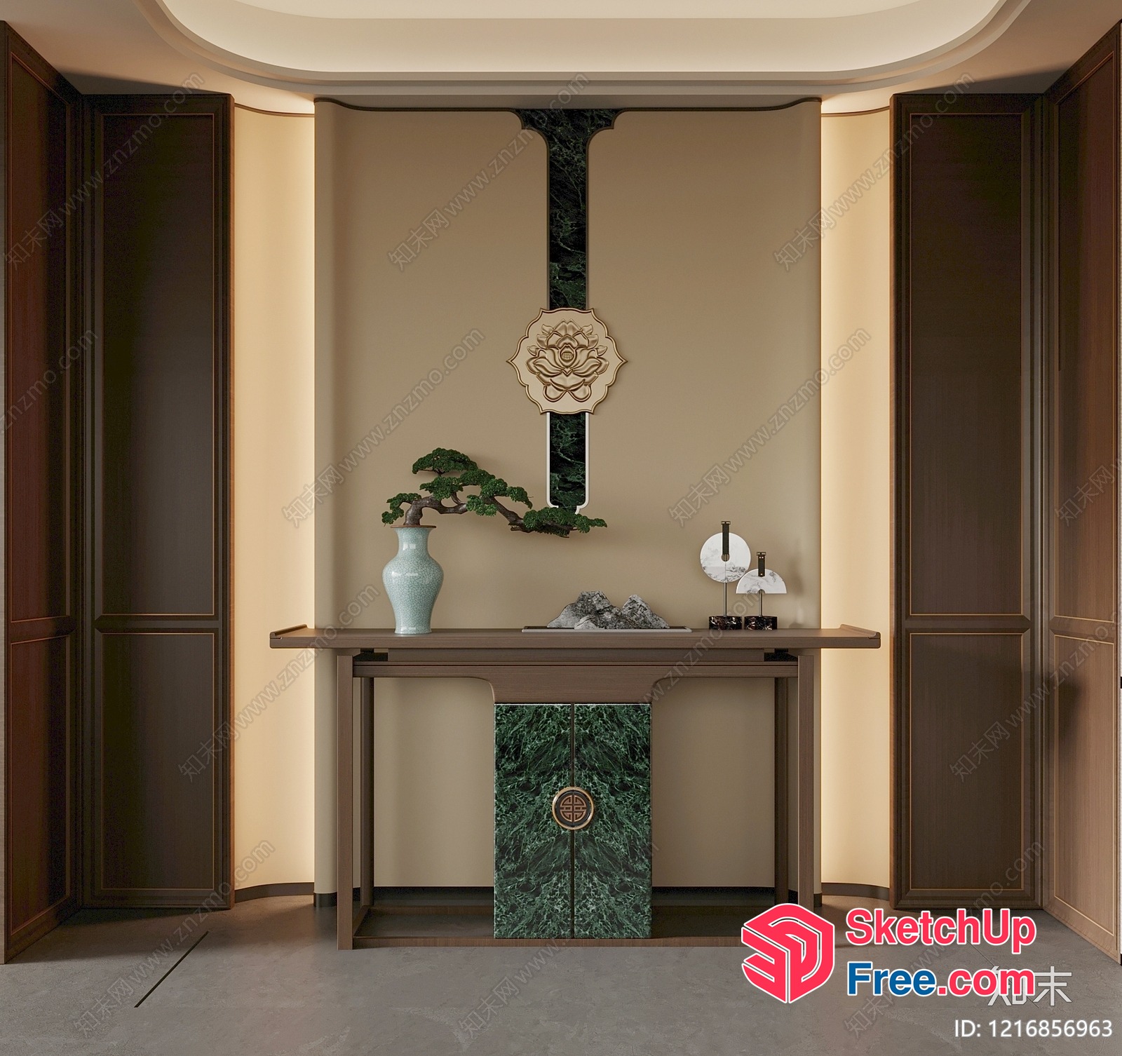 Traditional Asian Interior Design 3D SketchUp File