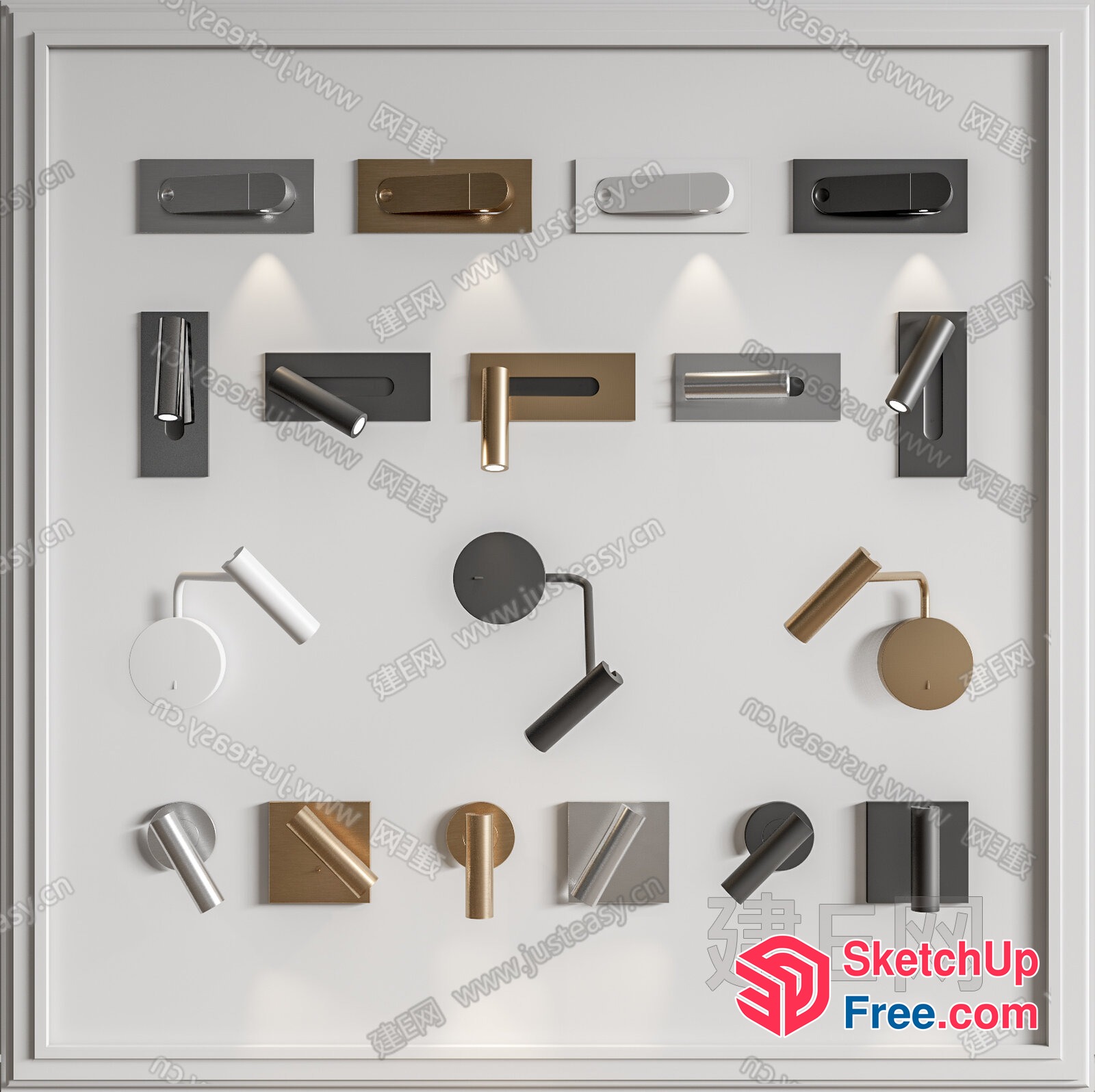 Modern Wall Lighting Options 3D SketchUp File