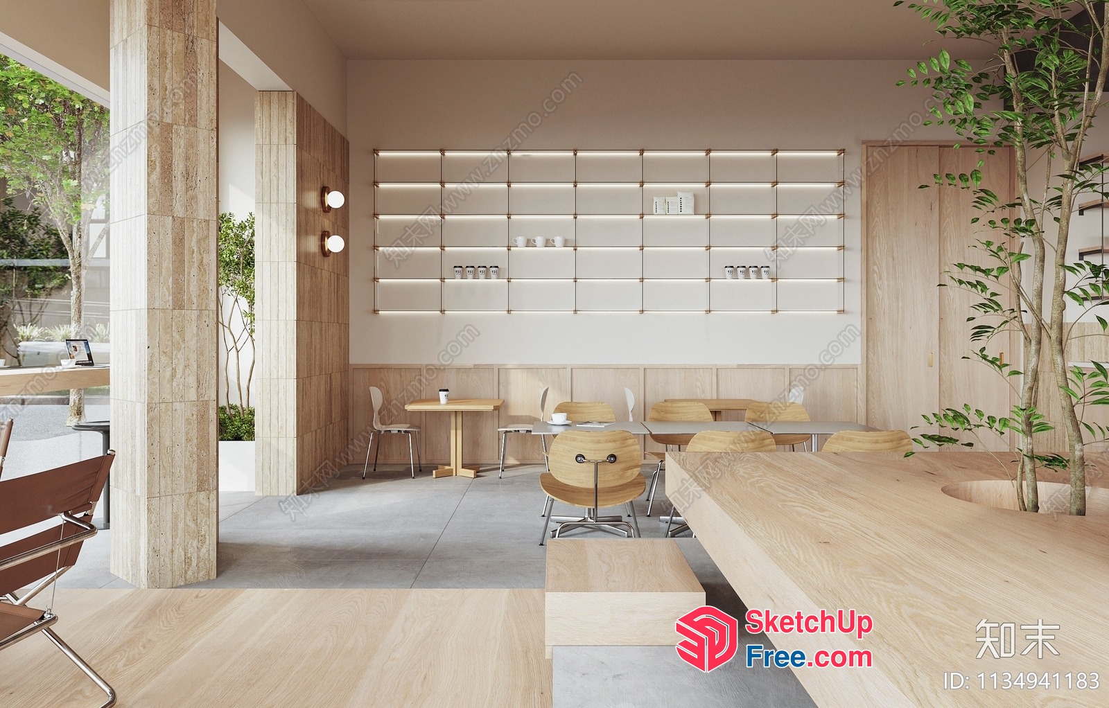 Modern Minimalist Japanese Style Interior Design 3D SketchUp File