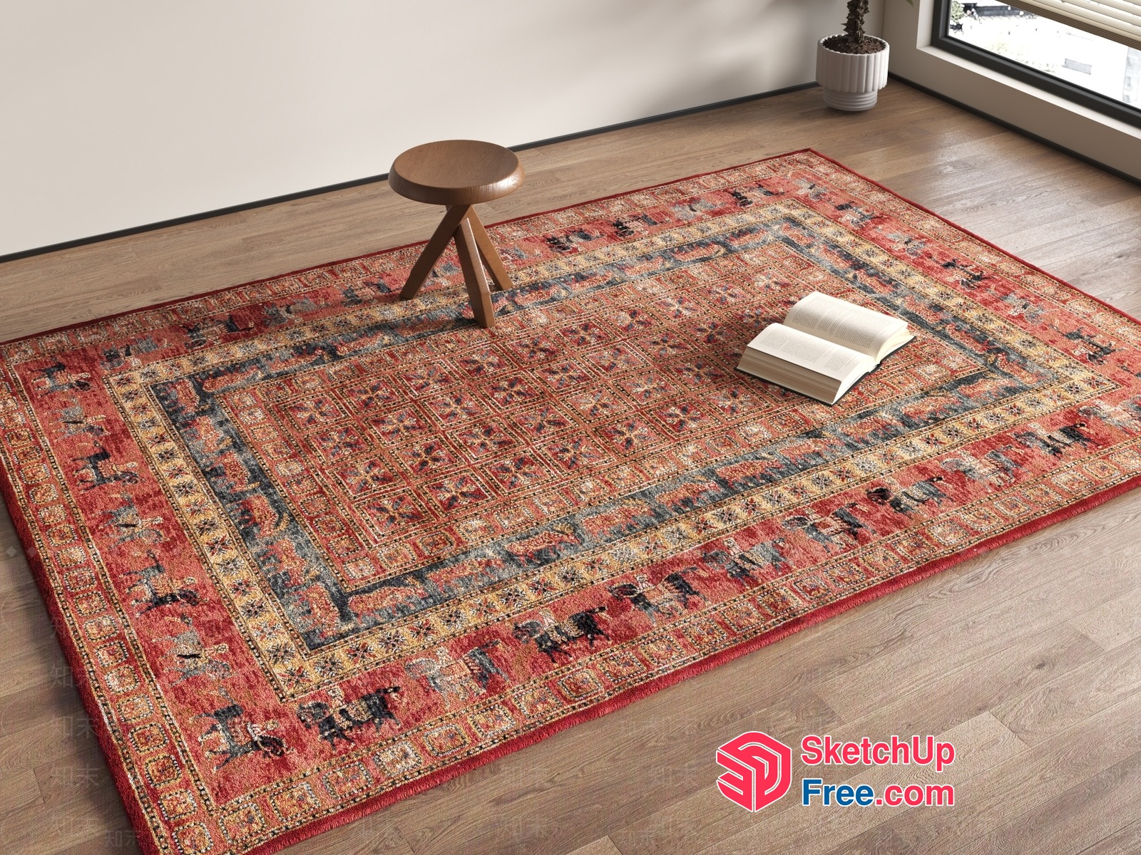 Elegant Traditional Rug With Classic Design 3D SketchUp File