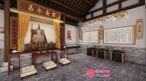 Traditional Asian-Inspired Interior Design 3D SketchUp File