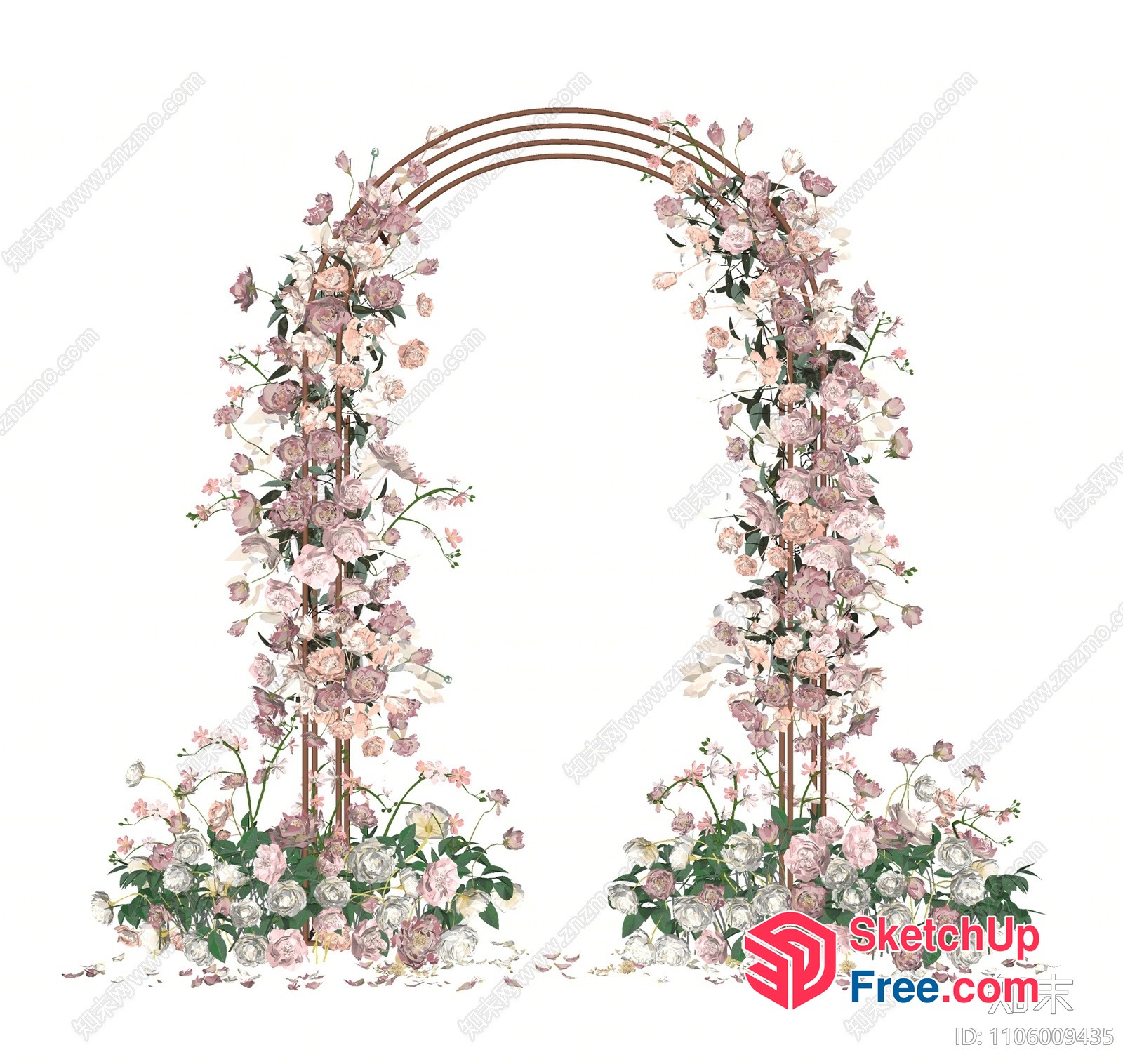 Elegant Floral Archway 3D SketchUp File