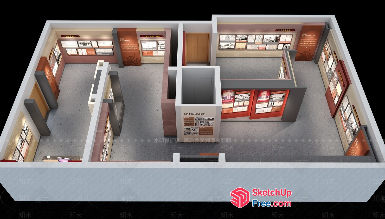 3D Model Of A Museum Interior 3D SketchUp File
