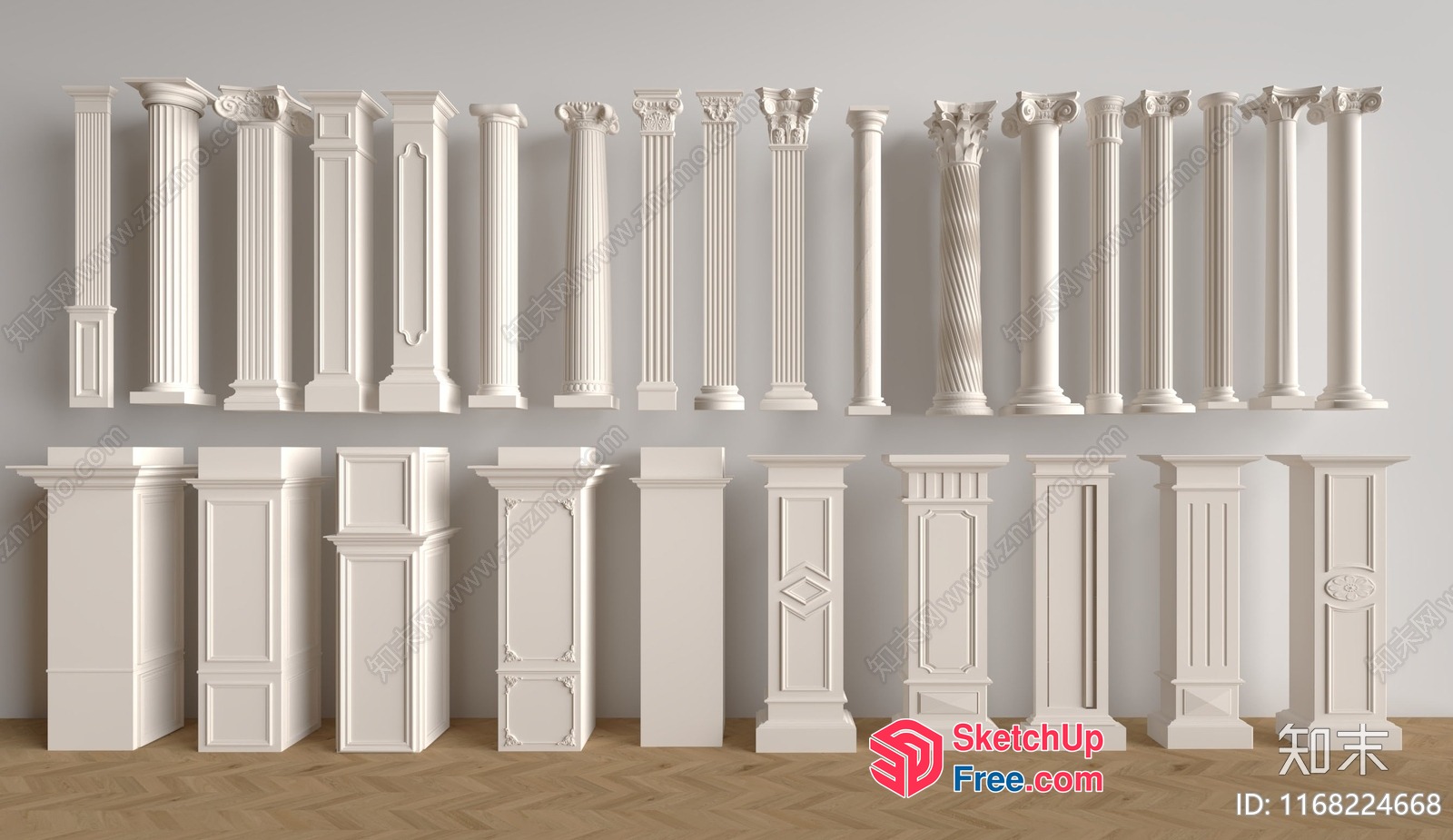 Pillars And Pedestals For Various Architectural Styles 3D SketchUp File
