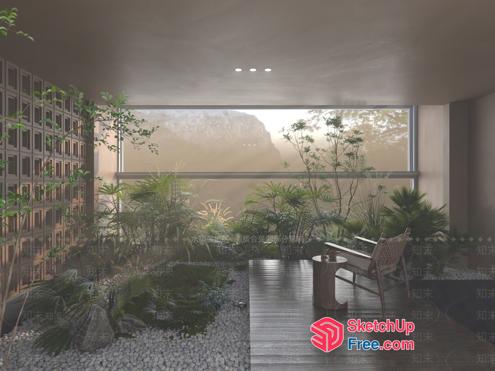 Serene Modern Garden Oasis 3D SketchUp File