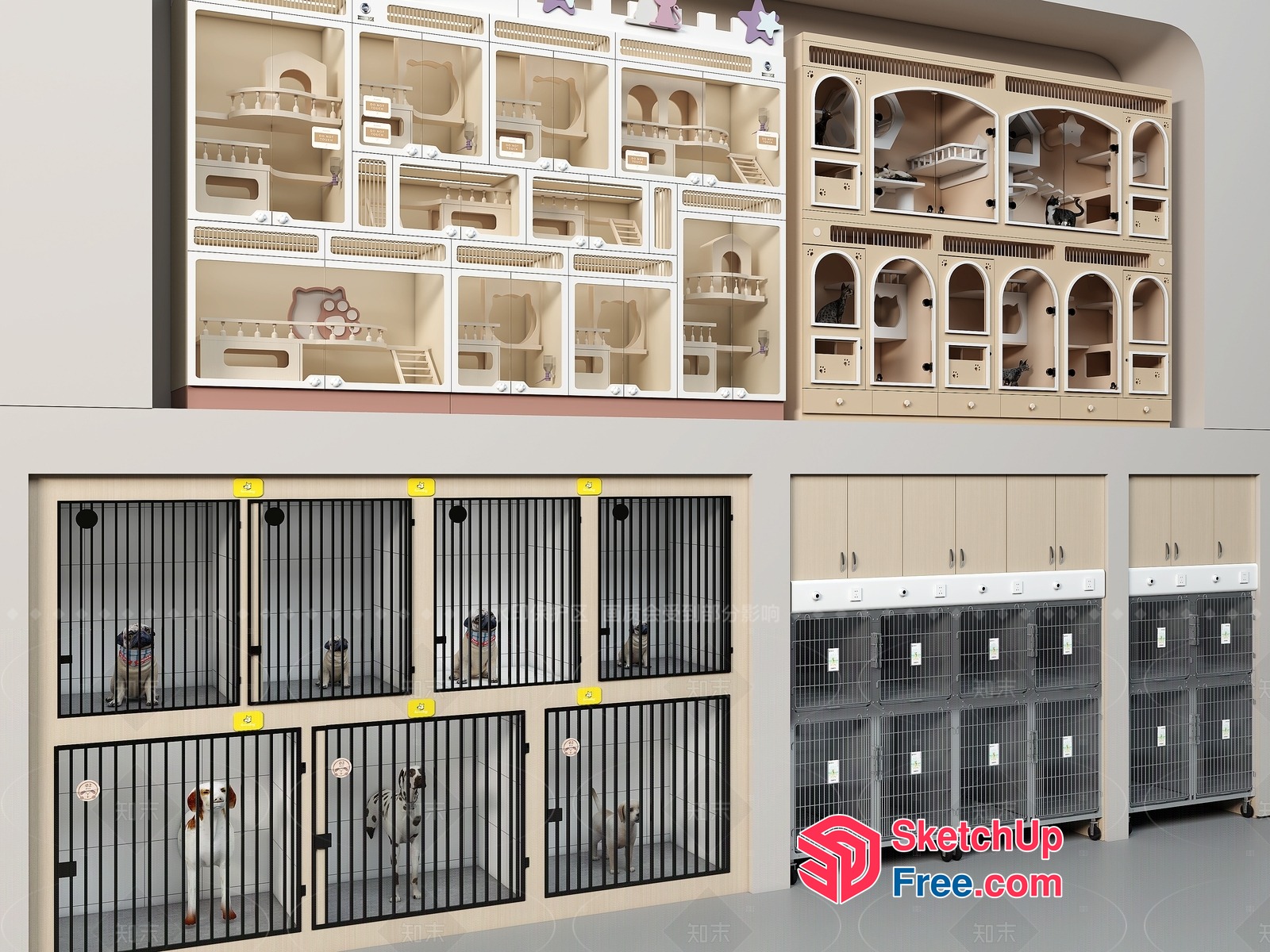 Modern Pet Accommodation Complex 3D SketchUp File
