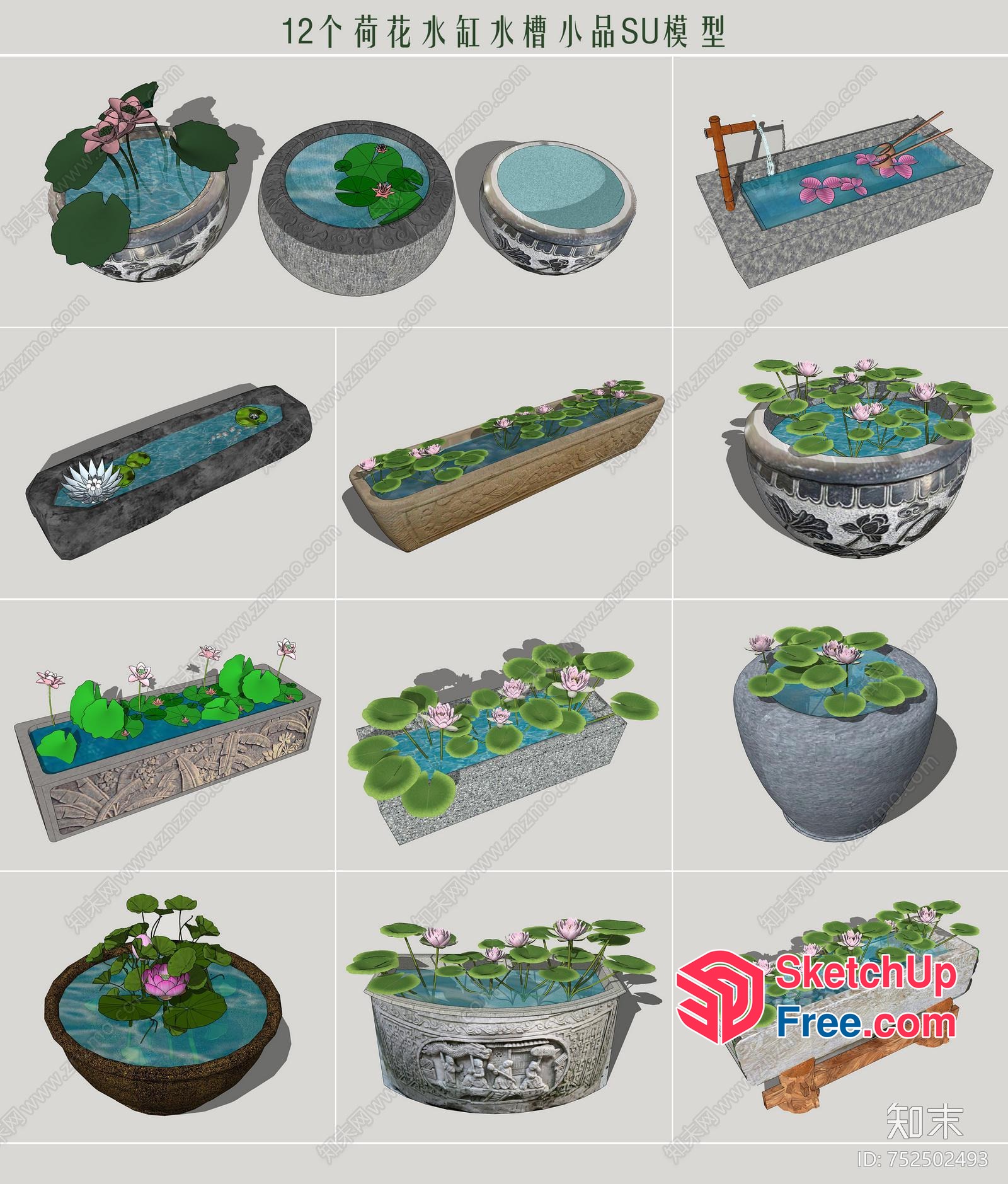 3D Water Lily Ponds 3D SketchUp File