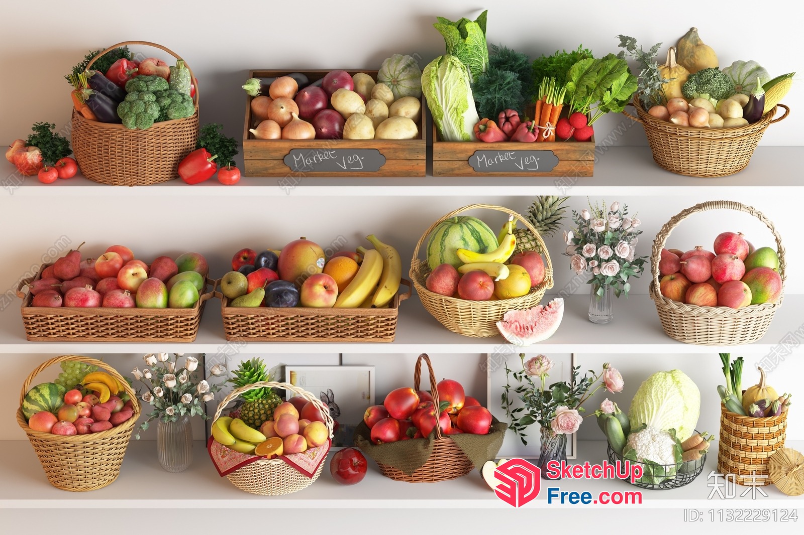 Fresh Produce Display 3D SketchUp File