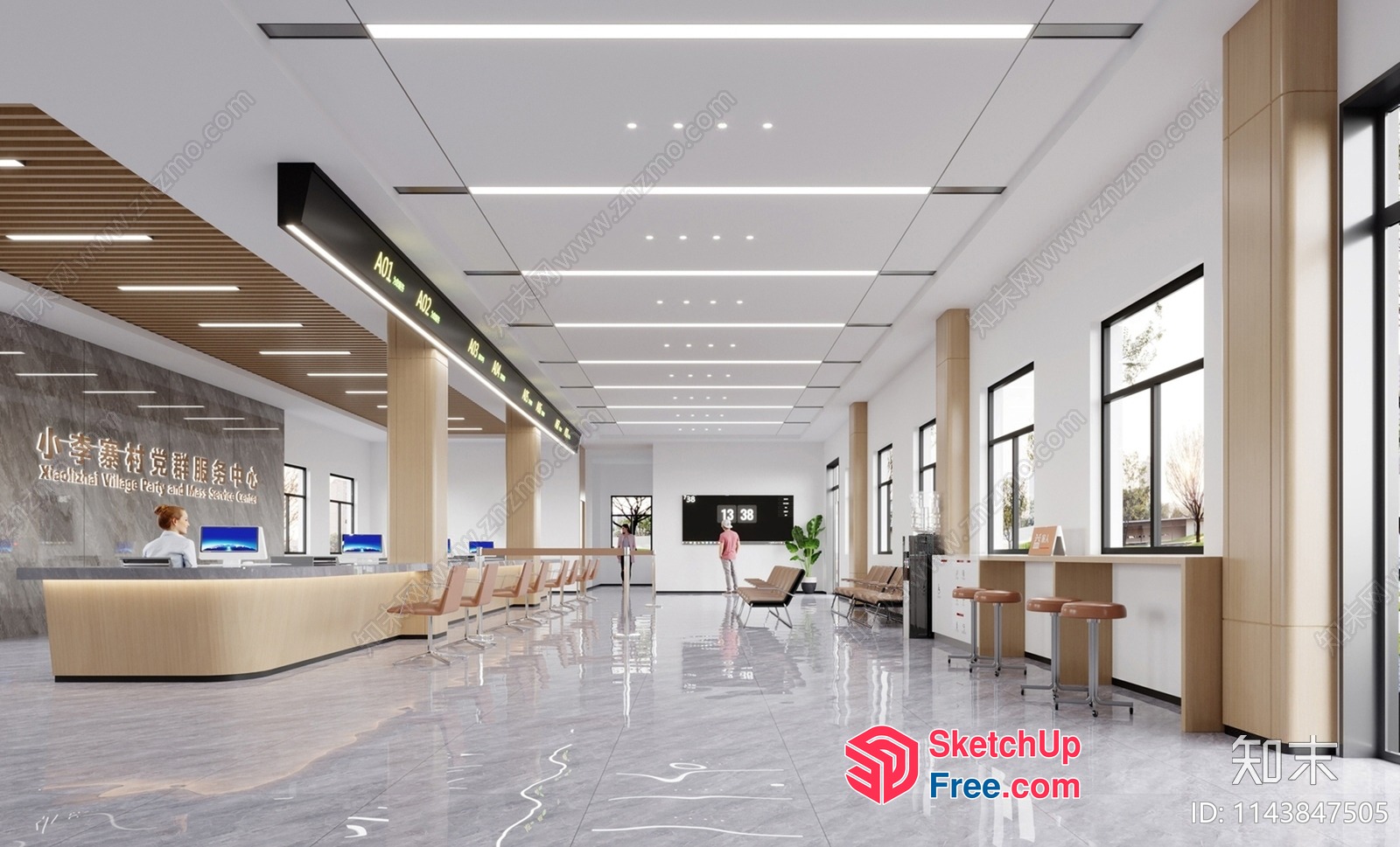 Hospital Waiting Room Interior Design 3D SketchUp File