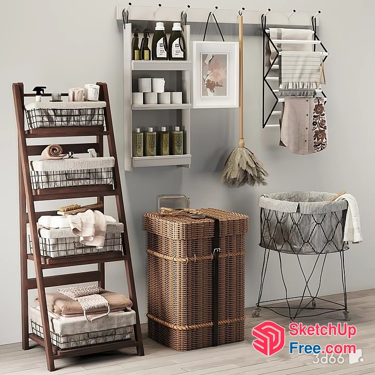 Minimalist Nordic Style Laundry Room 3D SketchUp File