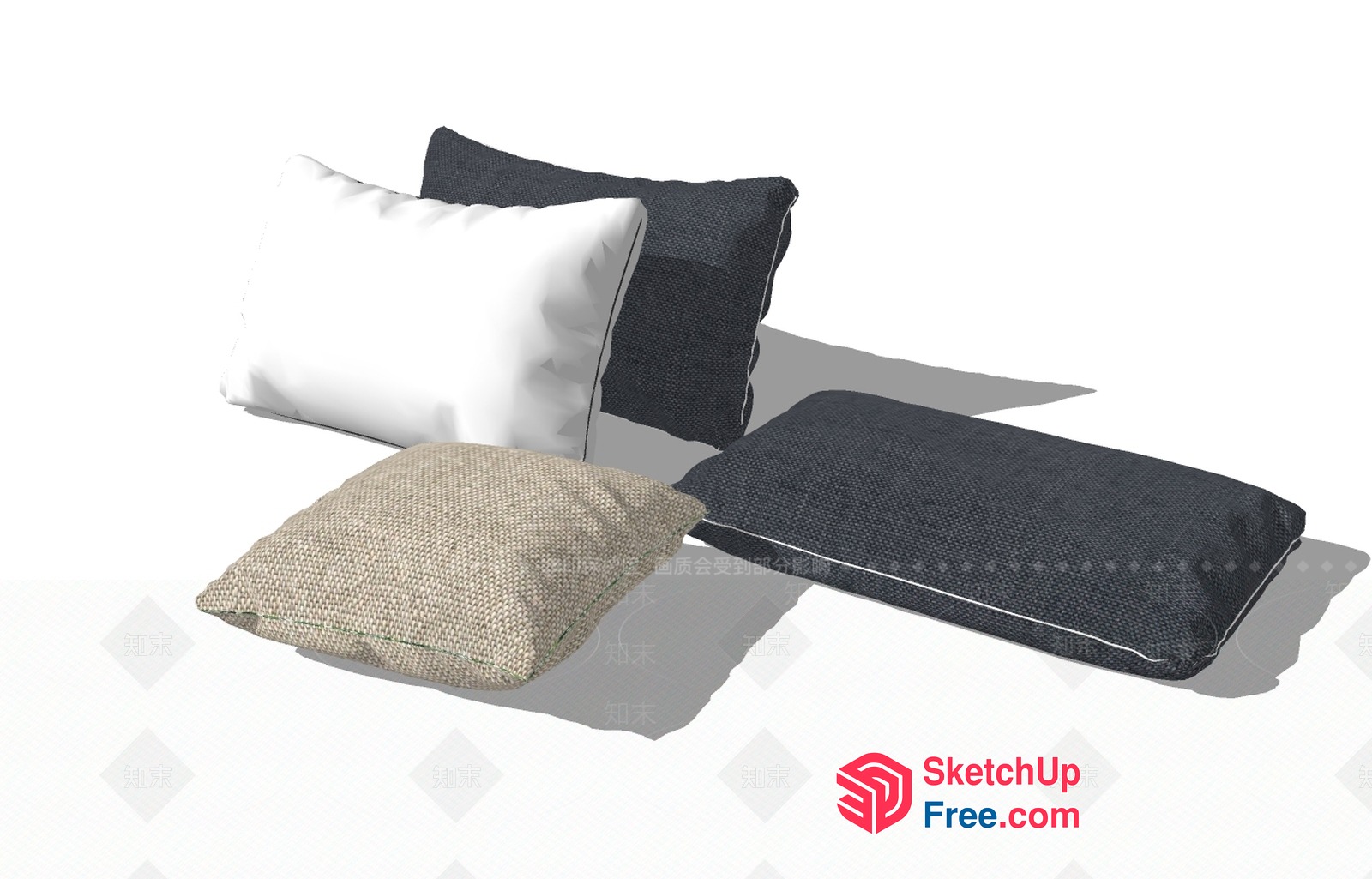 Pillows Of Various Styles And Colors 3D SketchUp File