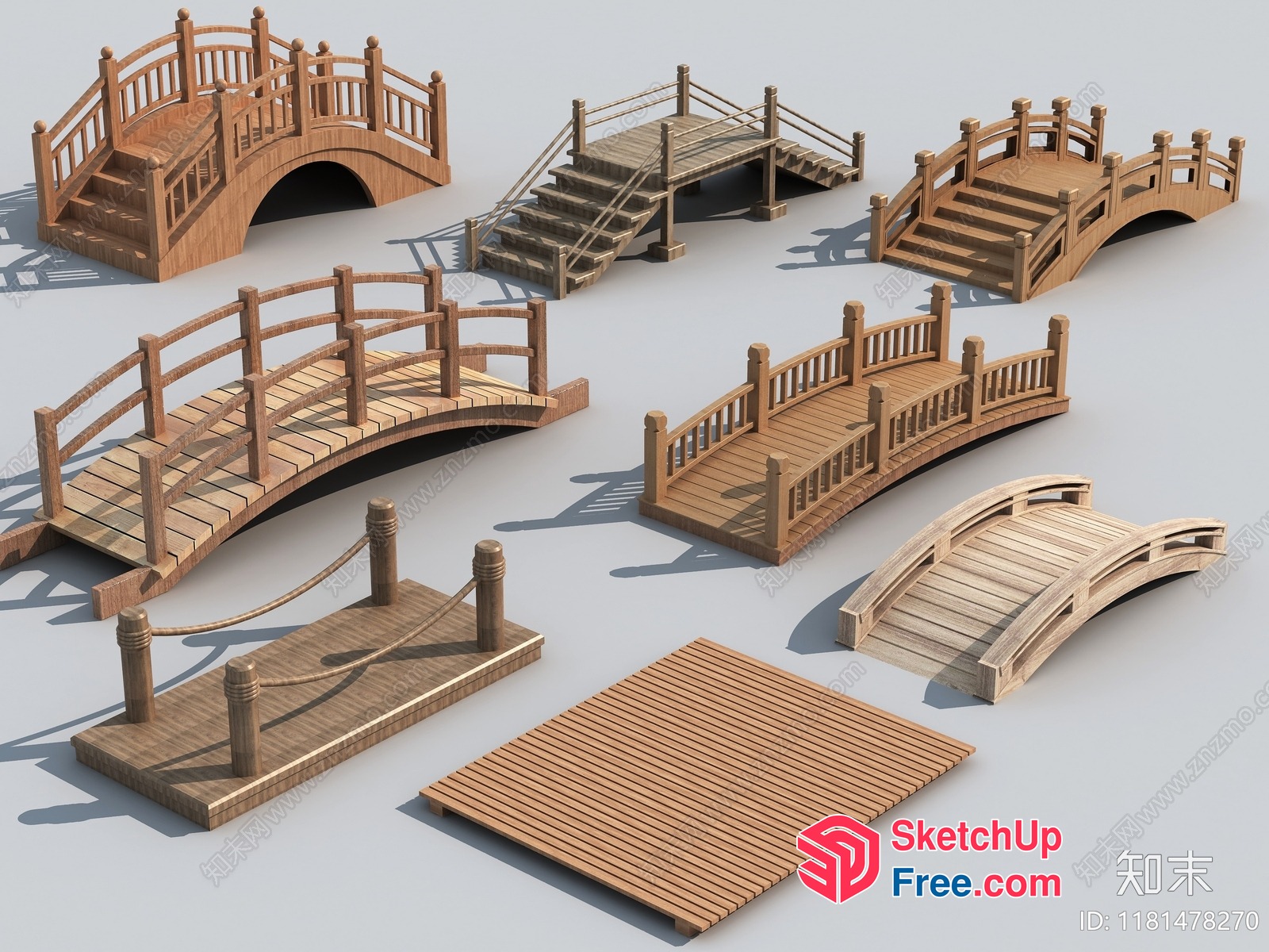 Various Wooden Bridges 3D SketchUp File
