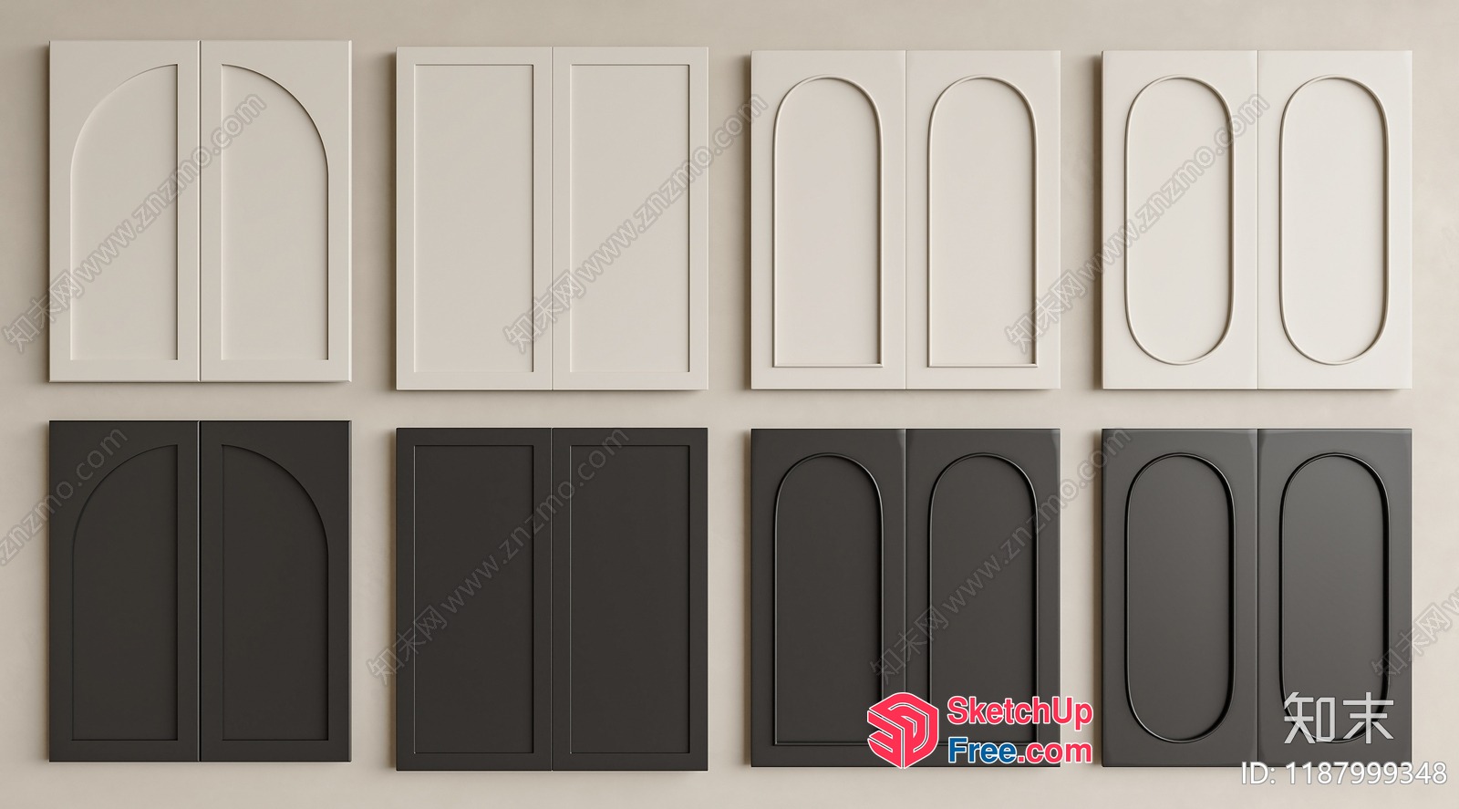 Elegant Modern Arch Door And Window Collection 3D SketchUp File