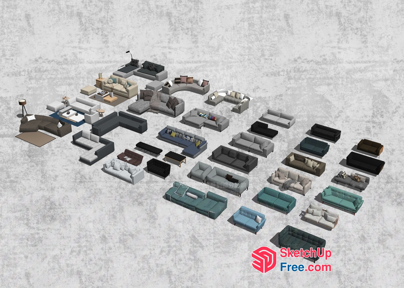 Various Sofa Styles And Arrangements 3D SketchUp File