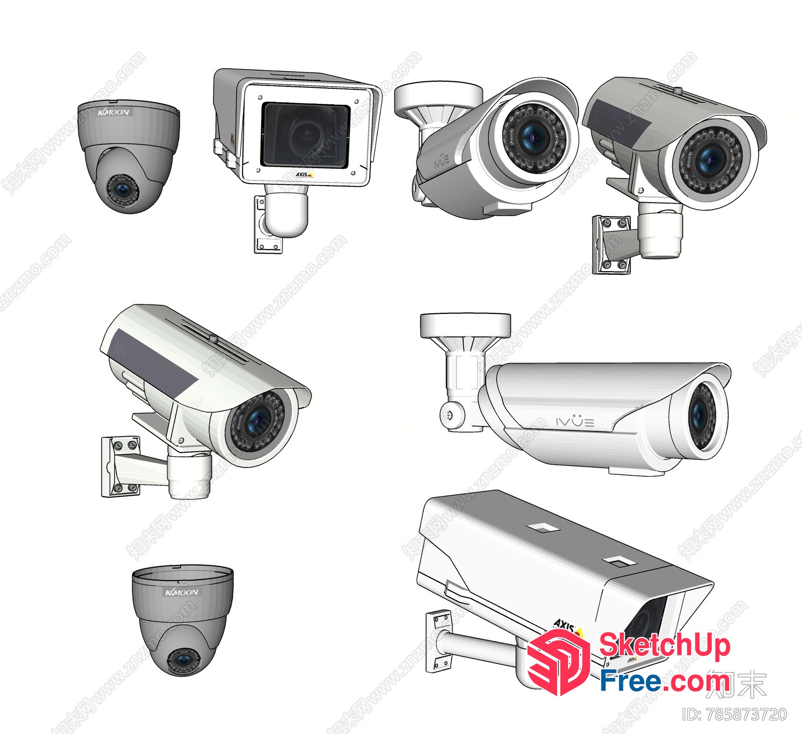Security Cameras And Monitors 3D SketchUp File
