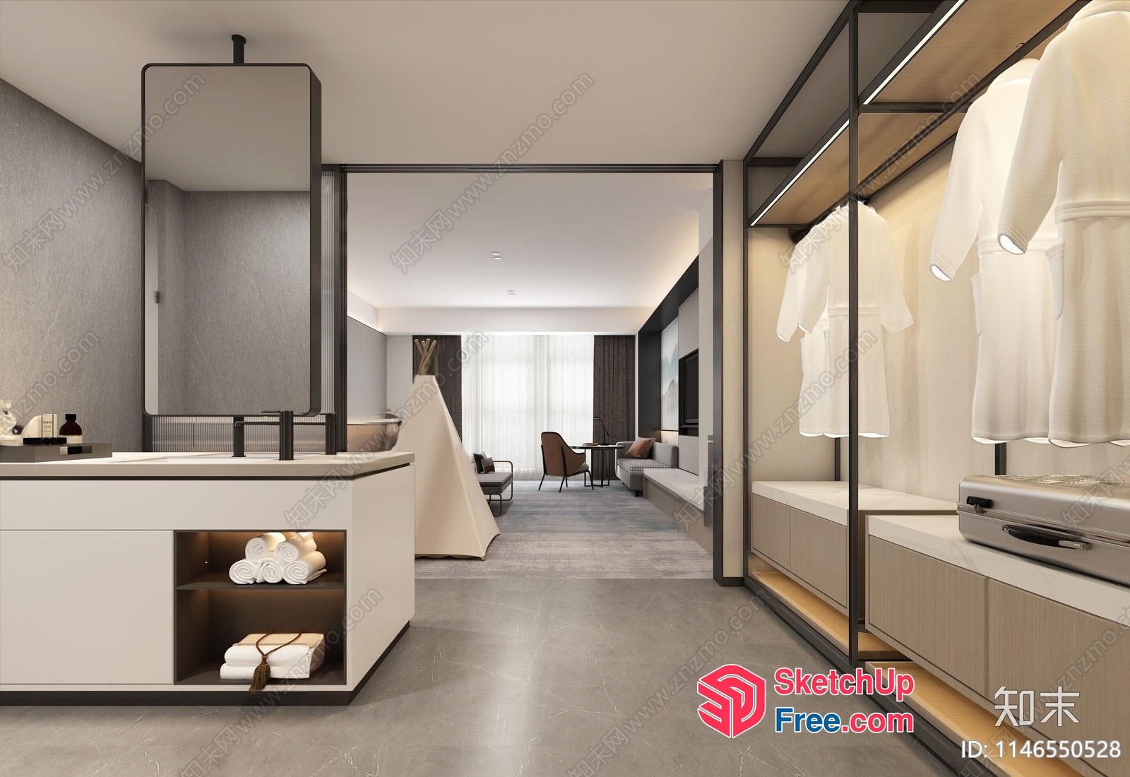 Modern Minimalist Interior Design 3D SketchUp File
