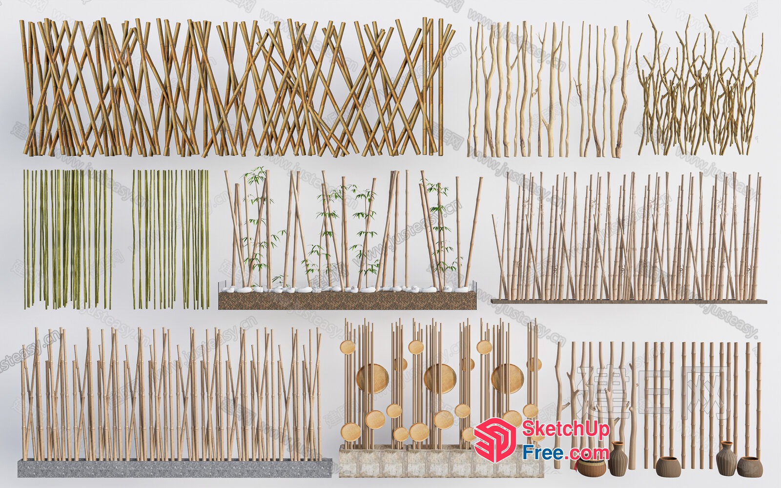 Decorative Bamboo Wall Panels 3D SketchUp File