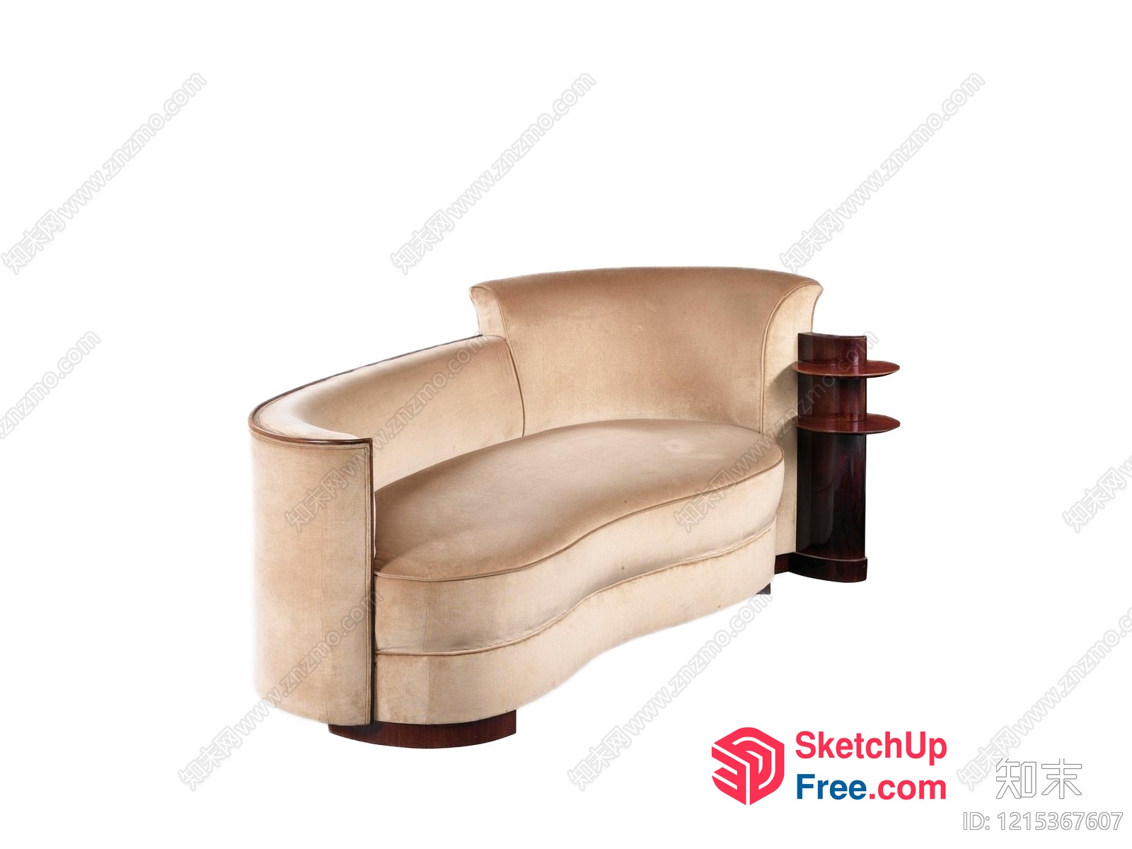 Elegant Creamy Style Sofa 3D SketchUp File
