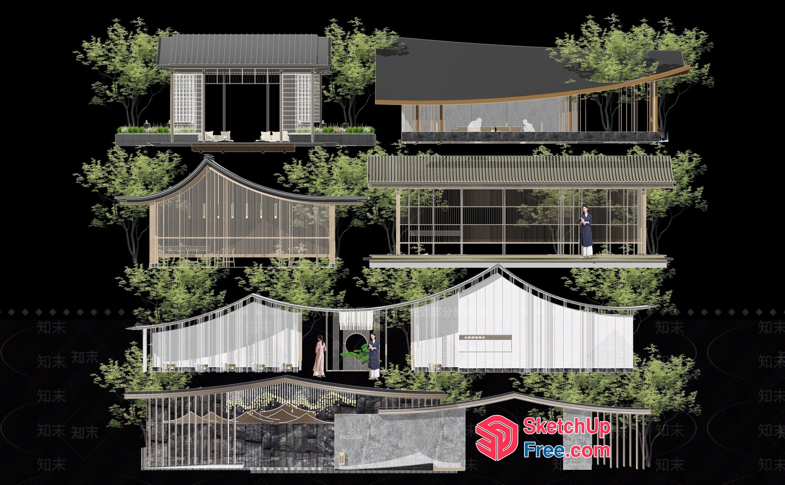 Luxurious Modern Asian-Inspired Homestay Exterior 3D SketchUp File
