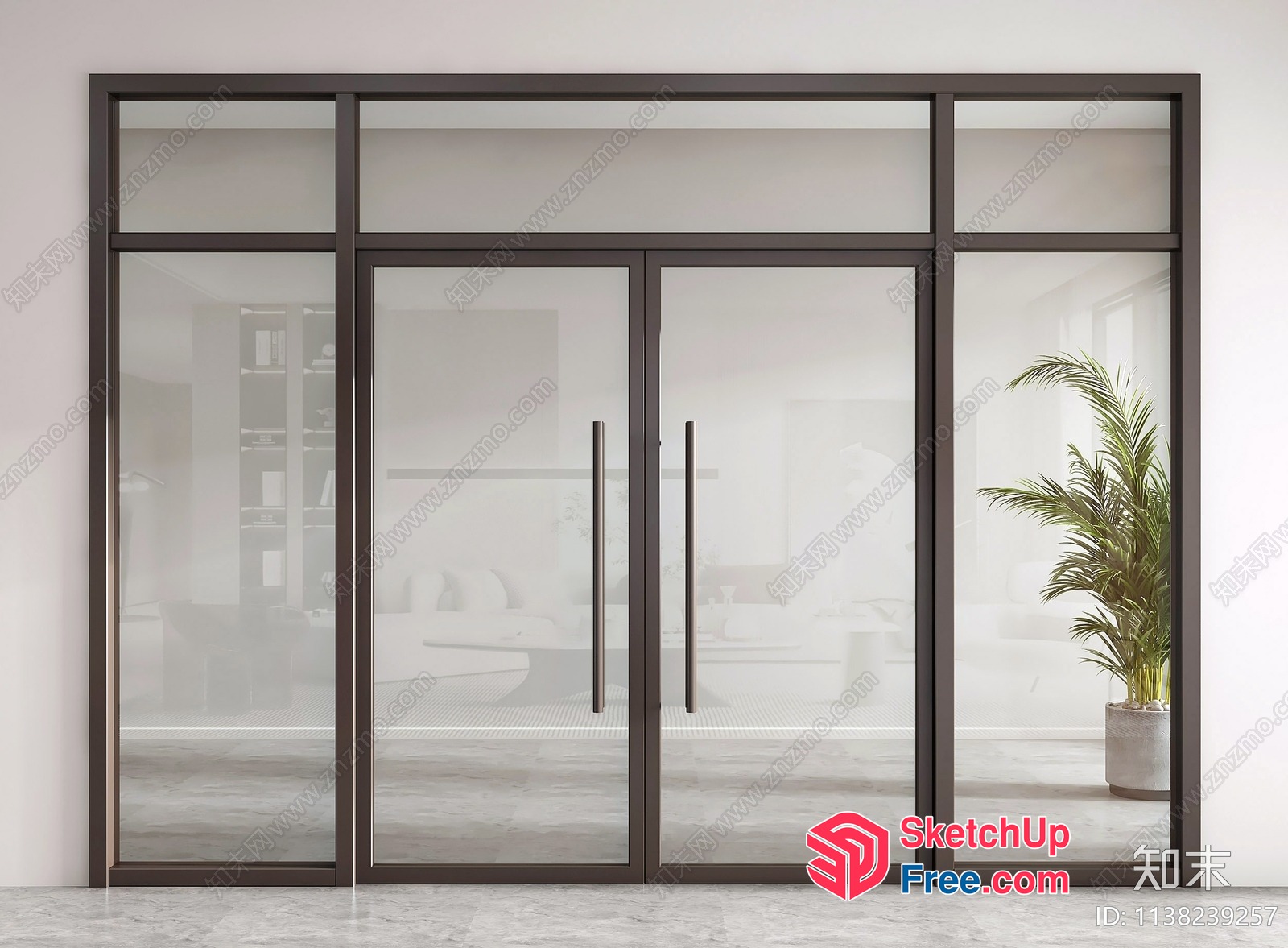 Modern Glass Door And Window Wall 3D SketchUp File