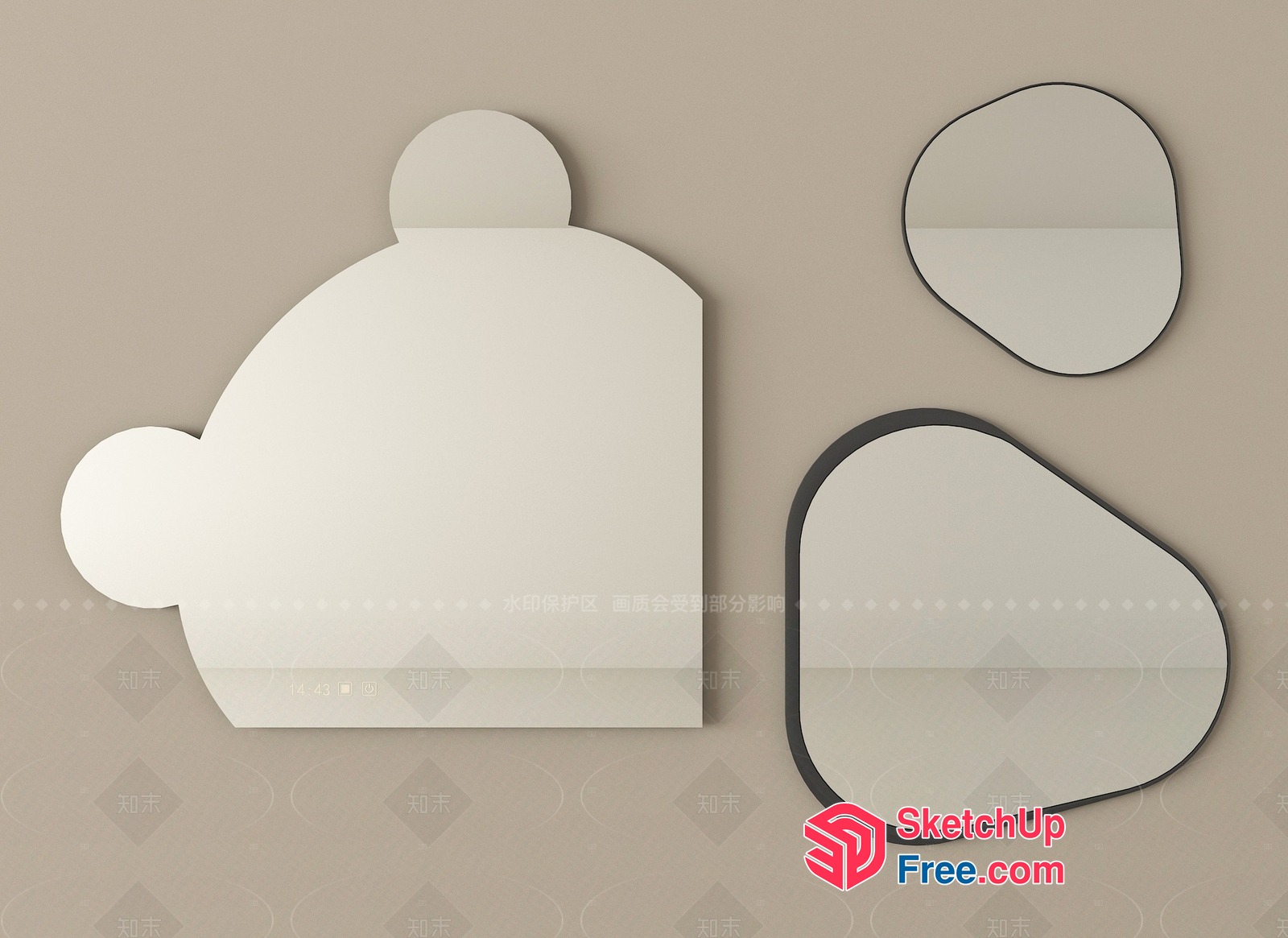 Decorative Wall Mirrors With Unique Shapes And Designs 3D SketchUp File