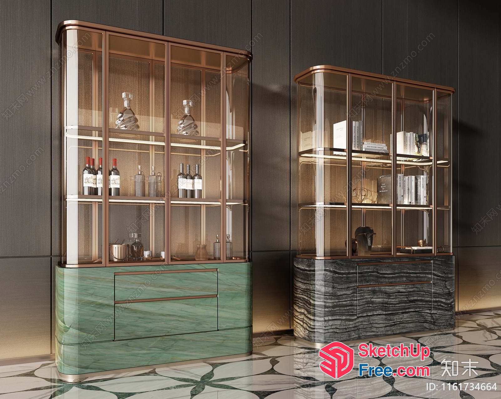 Luxurious Modern Bar Cabinets 3D SketchUp File