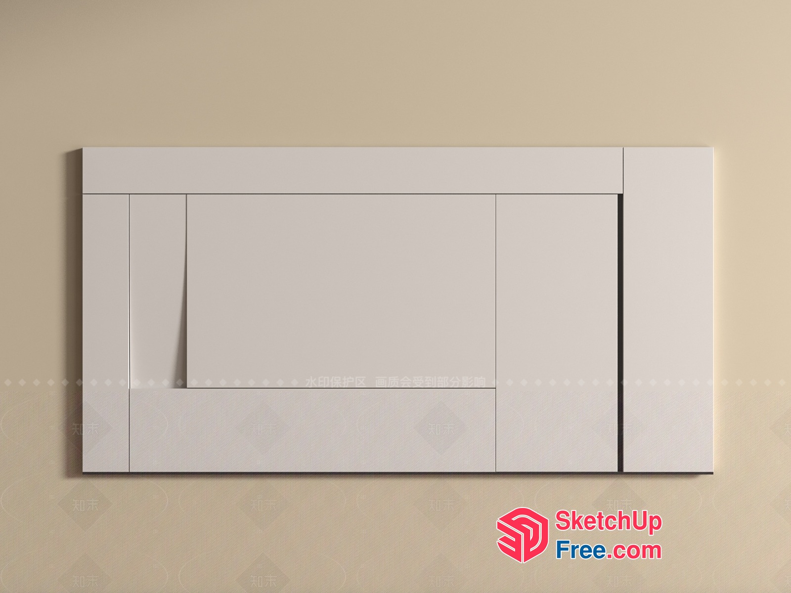 Modern Minimalist White Wall Decor 3D SketchUp File