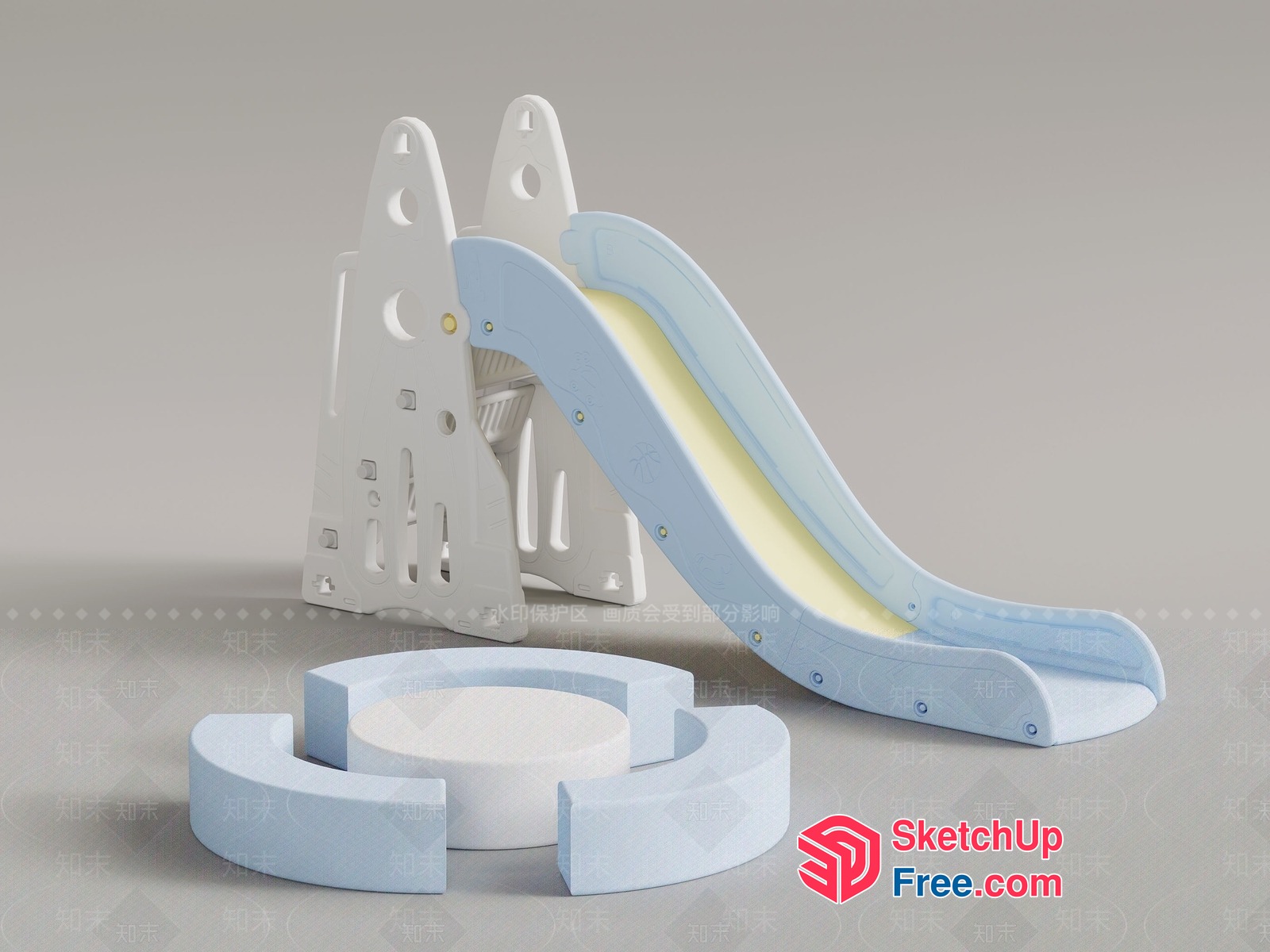 Children'S Playground Equipment Set With Slide 3D SketchUp File