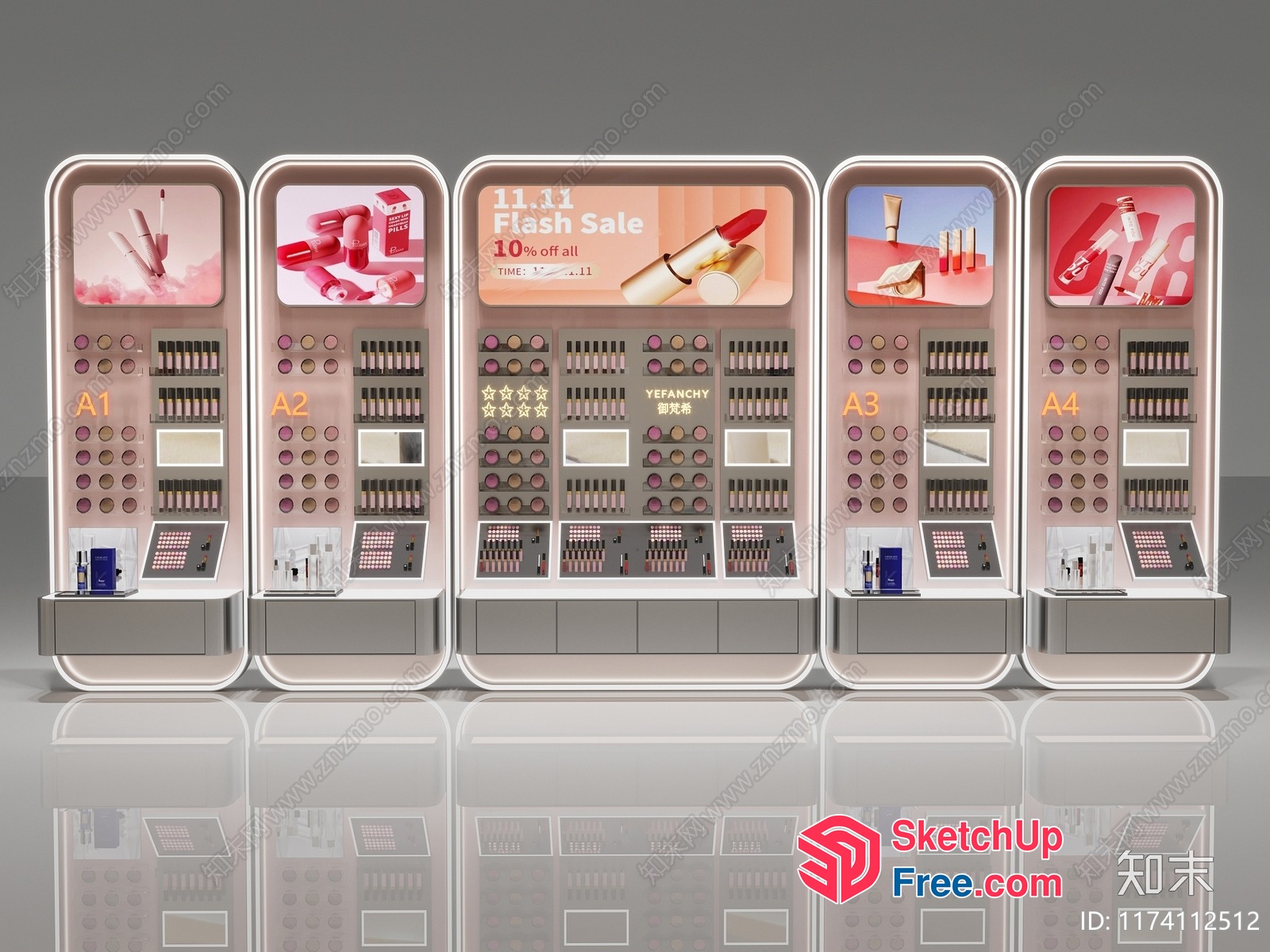 Makeup Display Showcase 3D SketchUp File