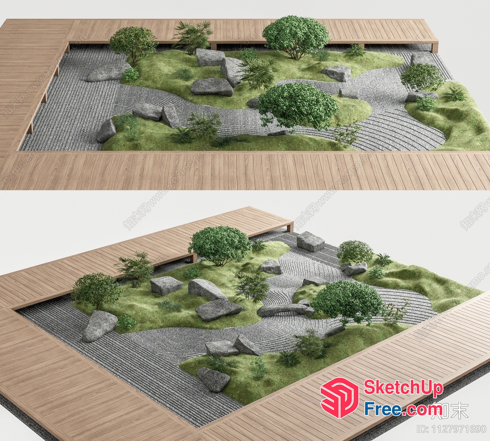 Japanese Style Zen Garden 3D SketchUp File