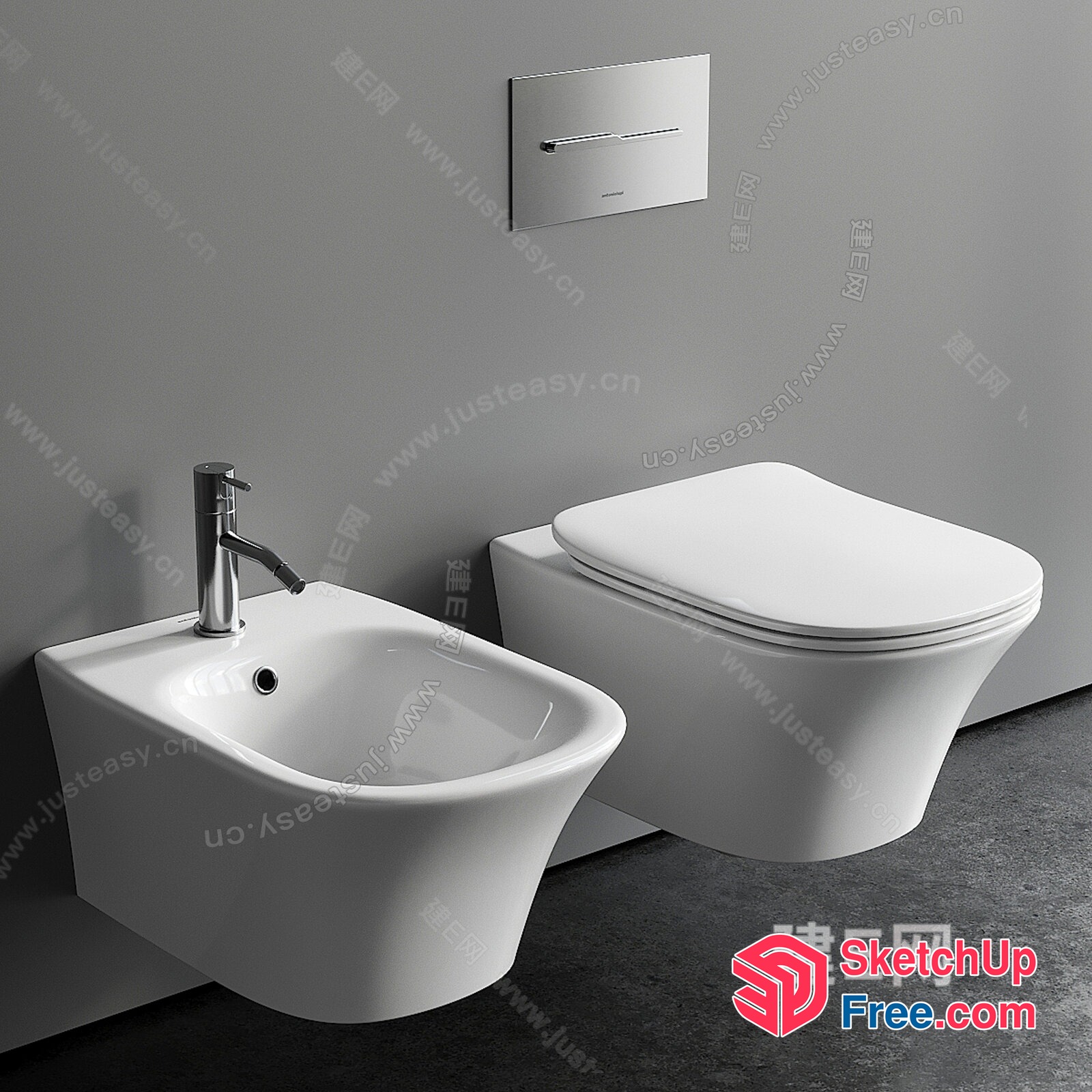 Clean And Modern Bathroom Fixtures 3D SketchUp File