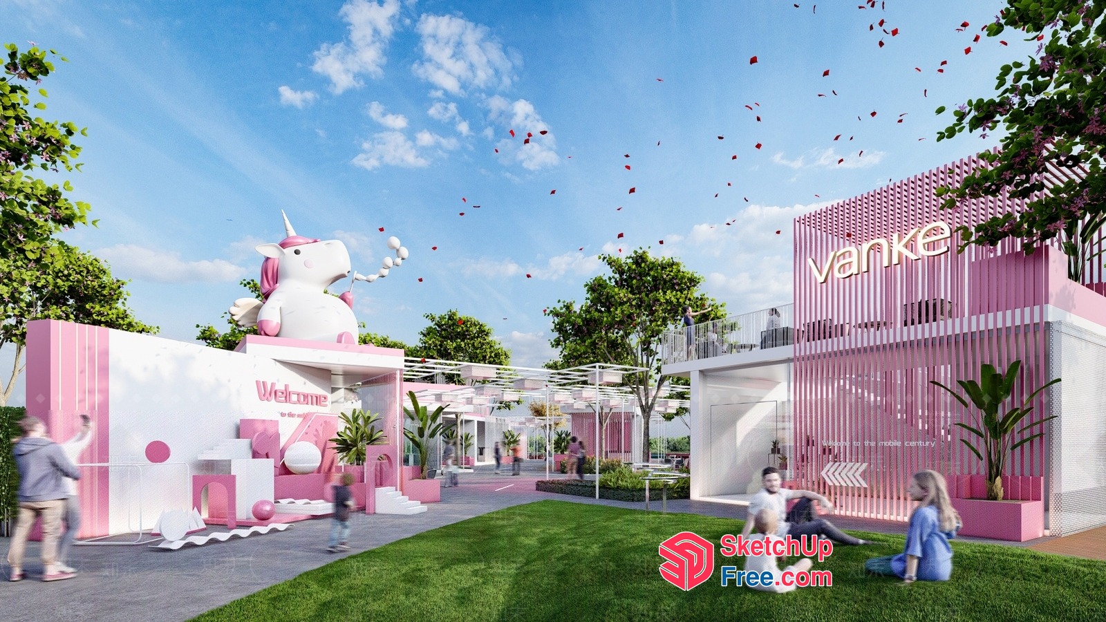 Welcome To The Pink Unicorn Wonderland 3D SketchUp File
