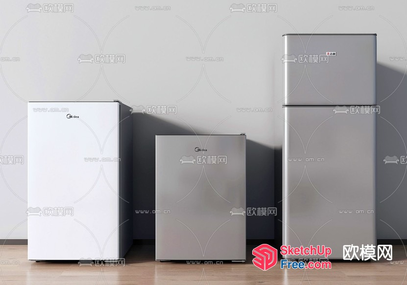 Four Refrigerators In A Row 3D SketchUp File