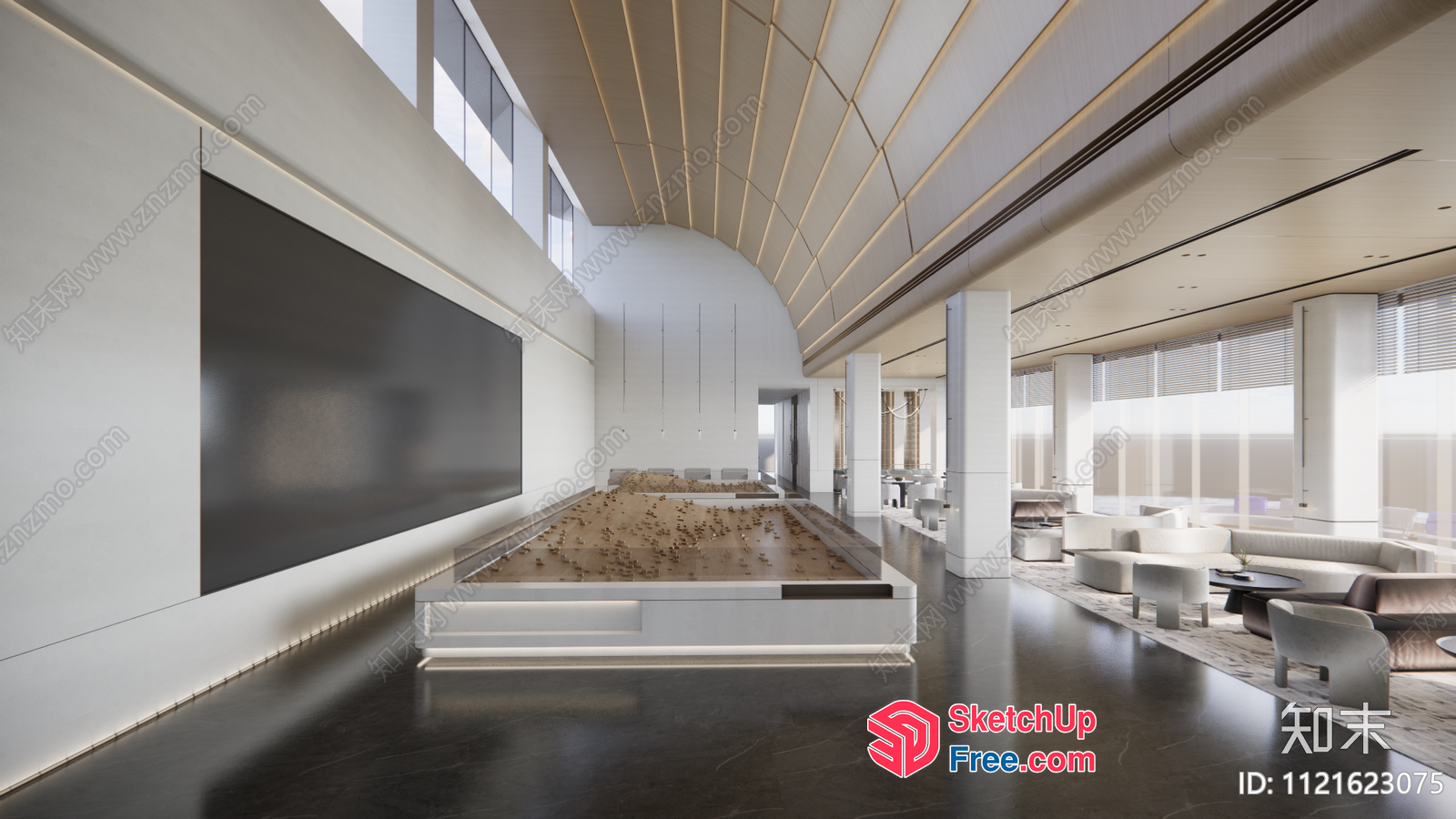 Modern, Minimalist, And Sleek Office Interior 3D SketchUp File