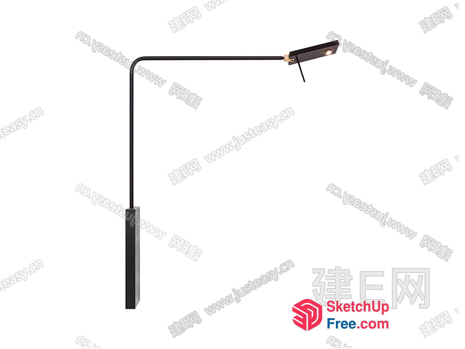 Modern Black Wall-Mounted Reading Lamp 3D SketchUp File