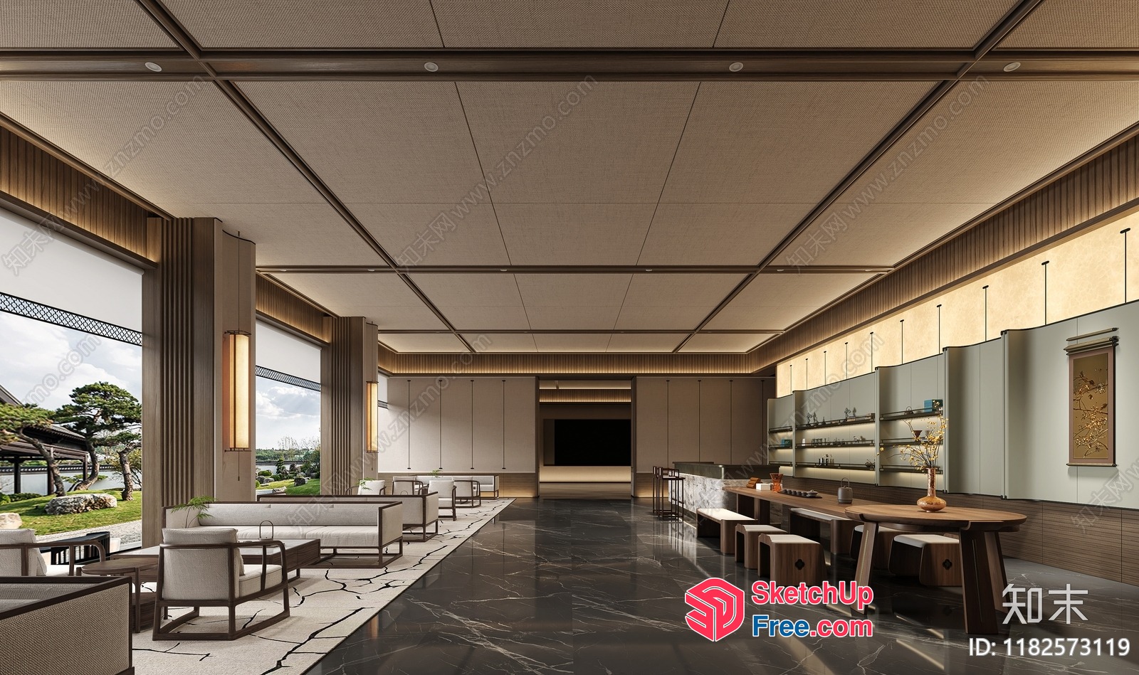 Elegant And Sophisticated Modern Japanese-Style Interior 3D SketchUp File