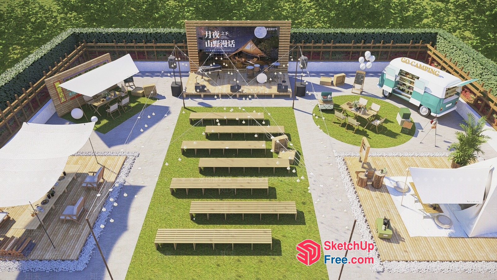 Modern Outdoor Event Space 3D SketchUp File