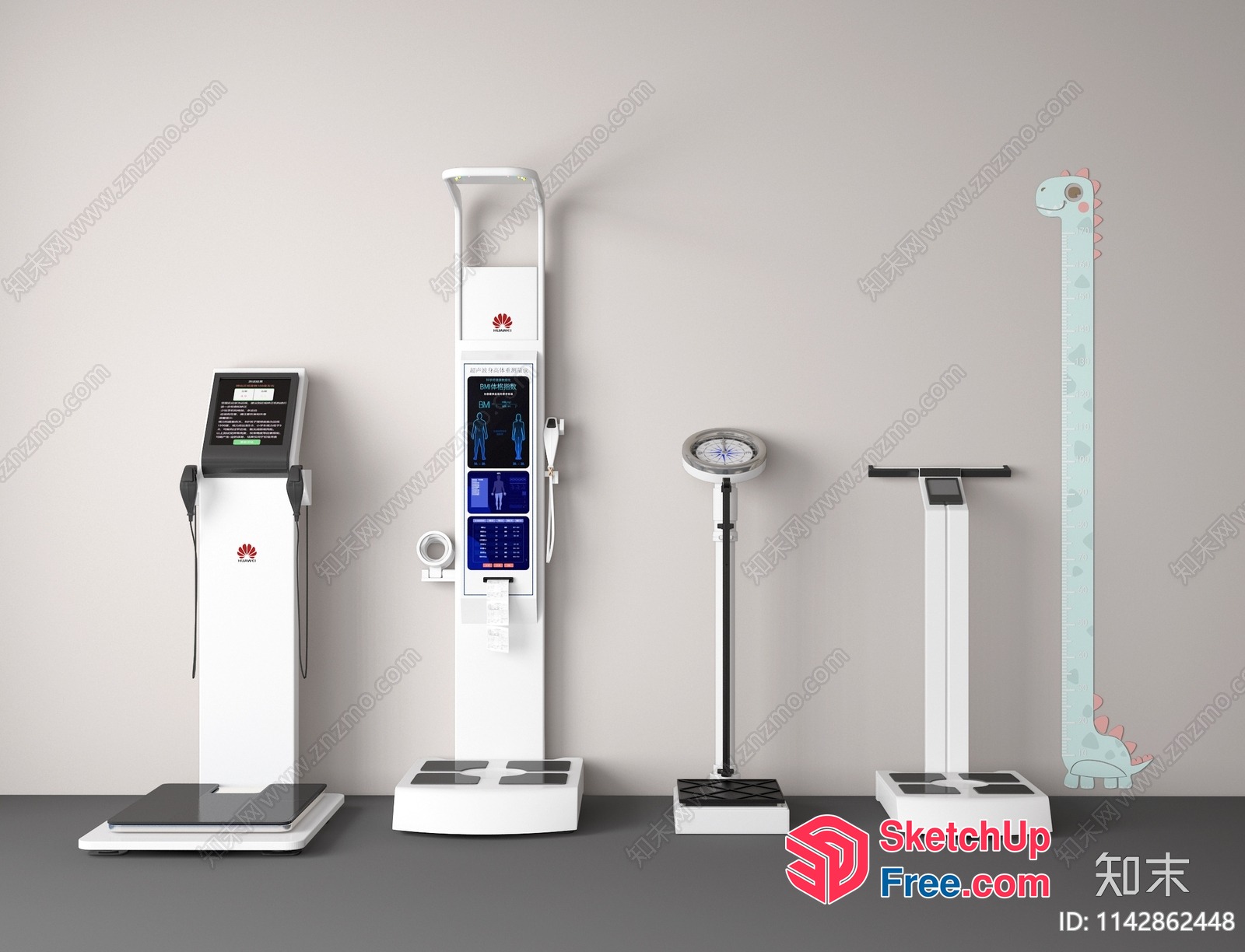 Digital Health Monitoring Station With Various Scale Options 3D SketchUp File