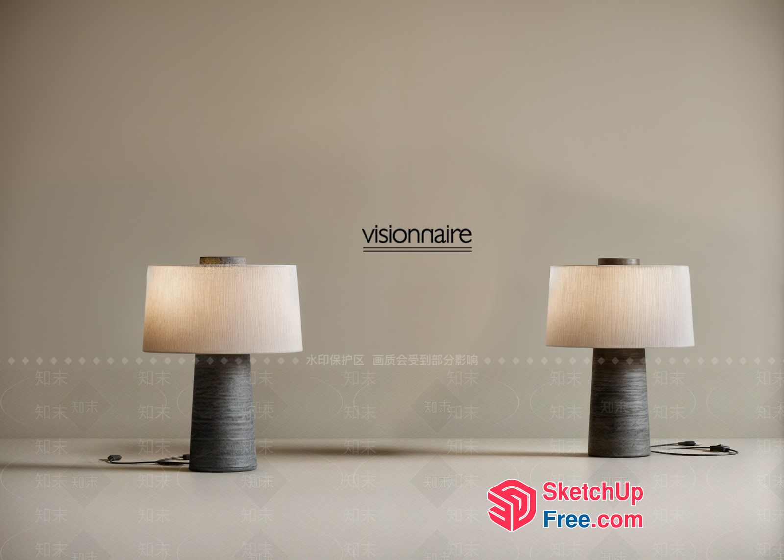 Visionnaire Table Lamps 3D SketchUp File