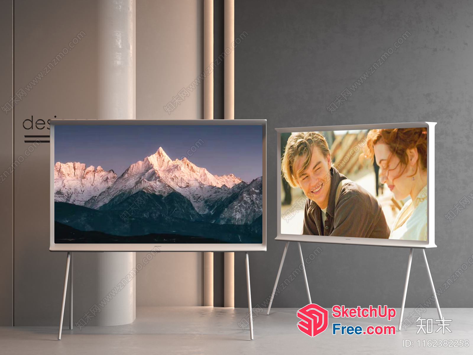 Two Large Screen Tvs On Display 3D SketchUp File